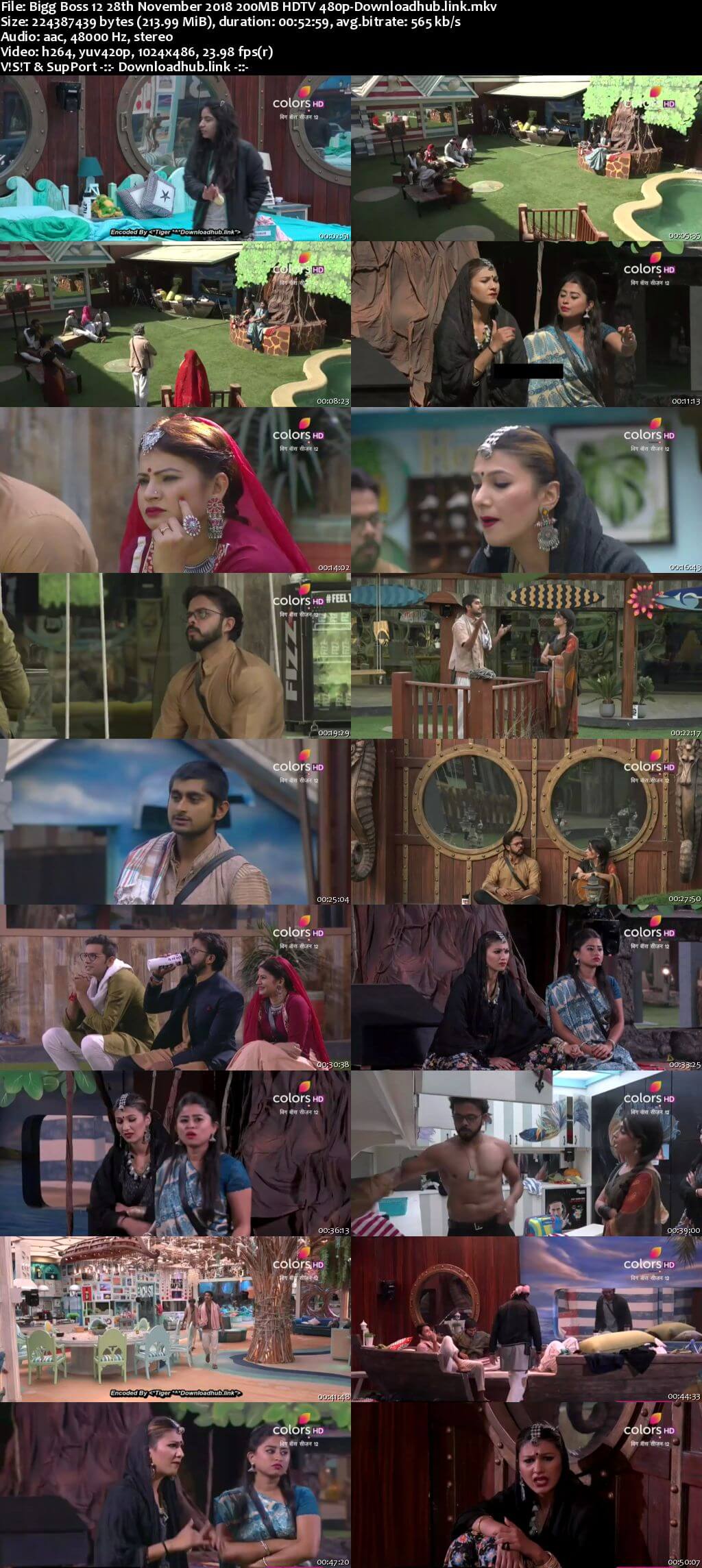 Bigg Boss 12 28 November 2018 Episode 73 HDTV 480p