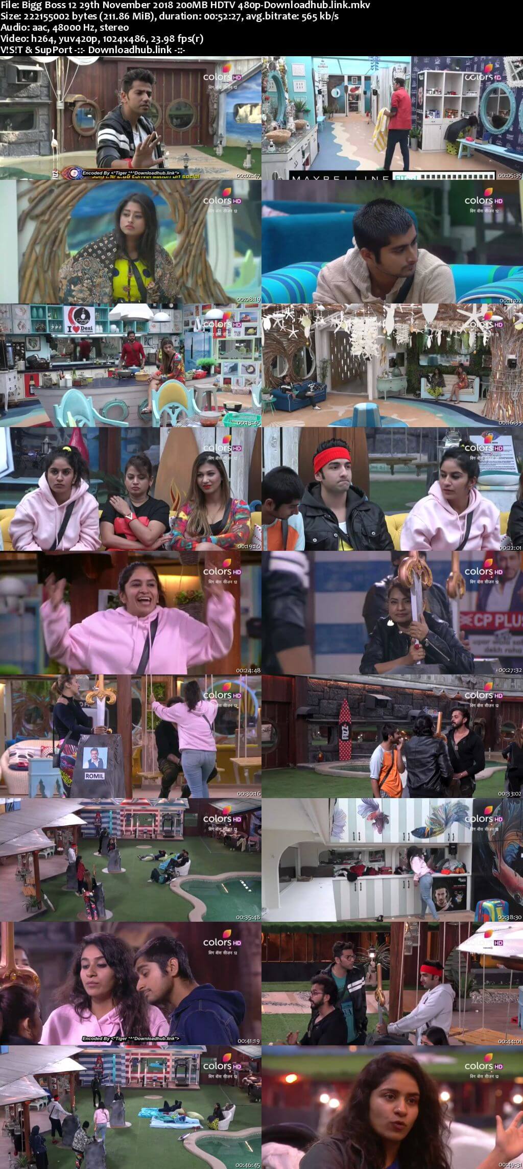 Bigg Boss 12 29 November 2018 Episode 74 HDTV 480p