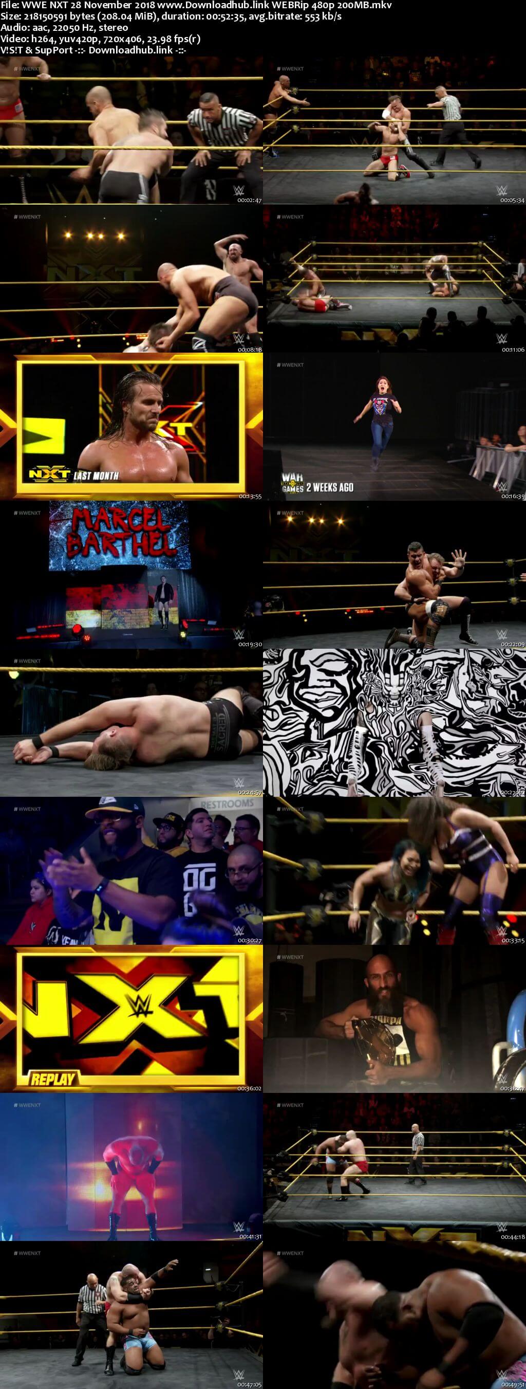 WWE NXT 28th November 2018 200MB HDTV 480p