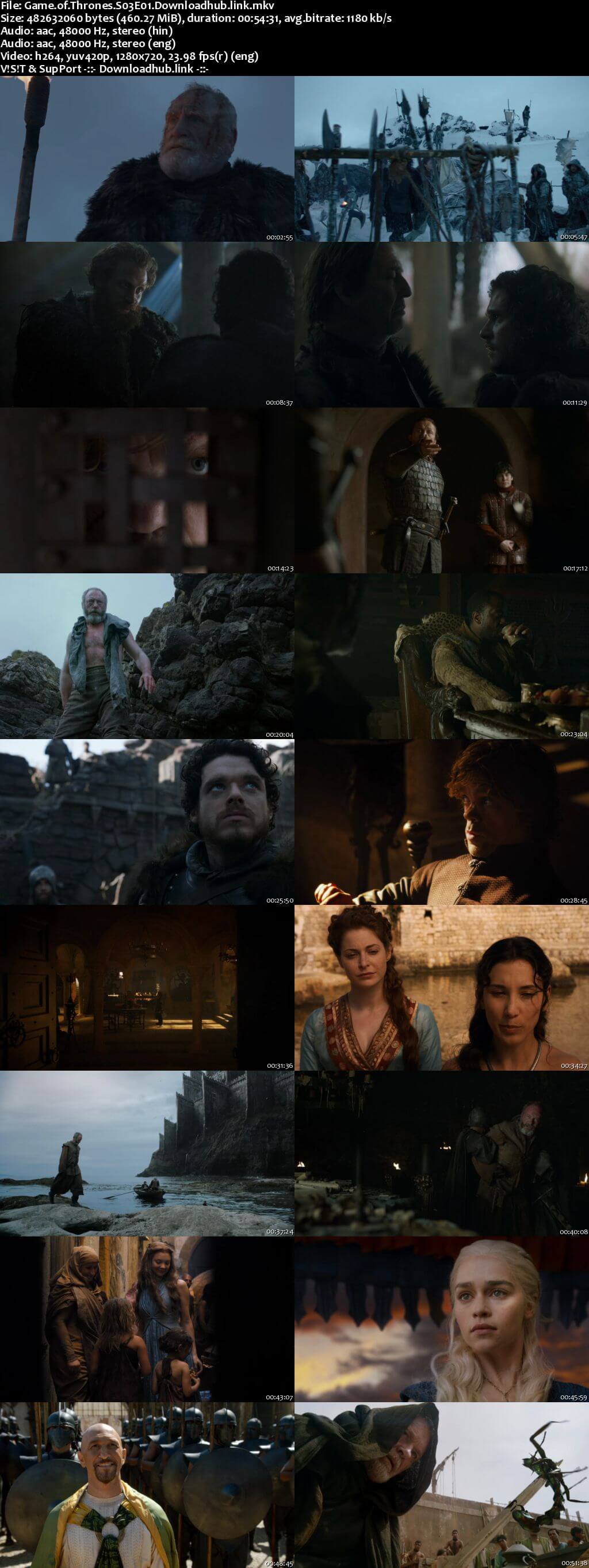 Game of Thrones S03 Complete Hindi Dual Audio 720p BRRip ESubs