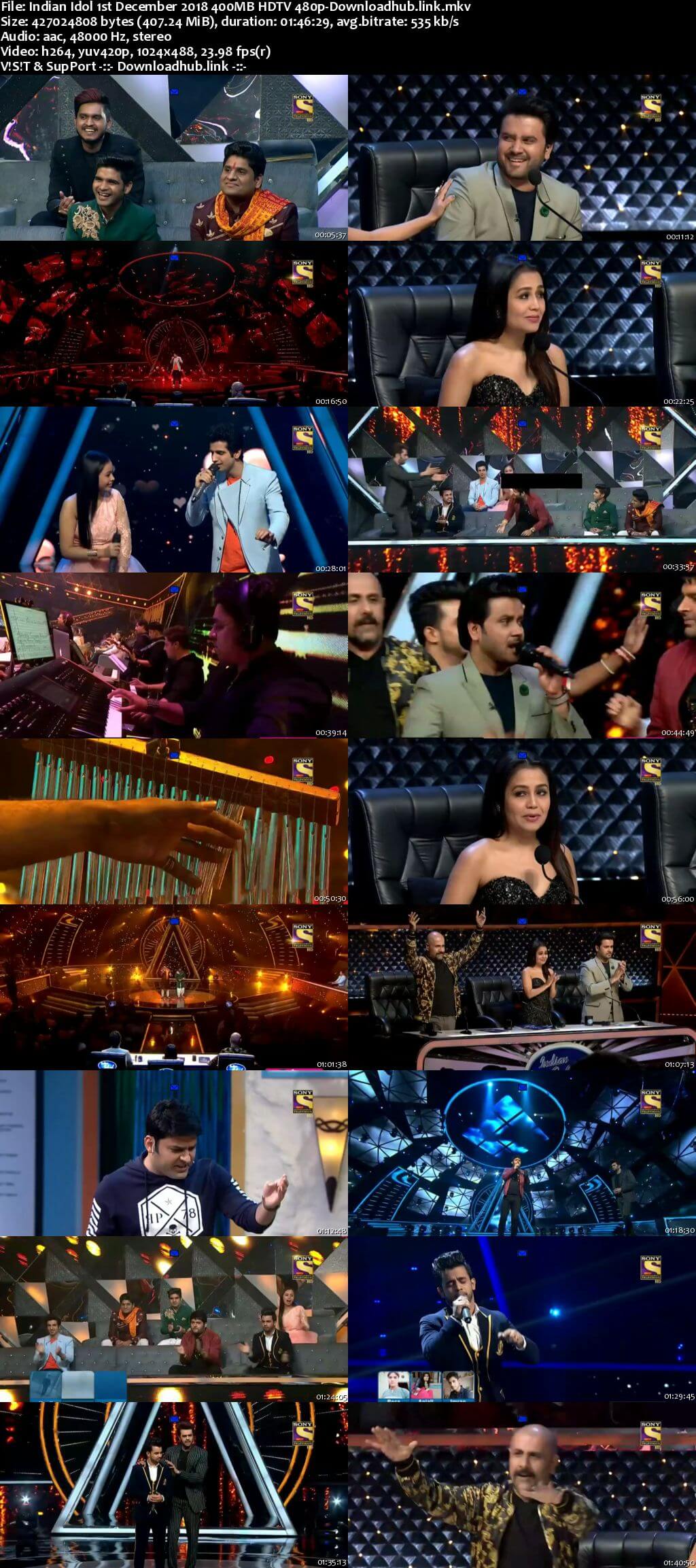 Indian Idol 01 December 2018 Episode 43 HDTV 480p