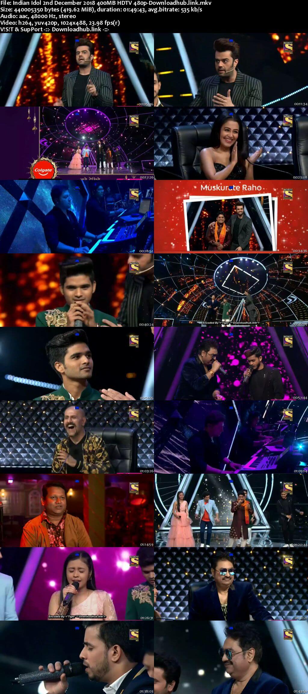 Indian Idol 02 December 2018 Episode 44 HDTV 480p