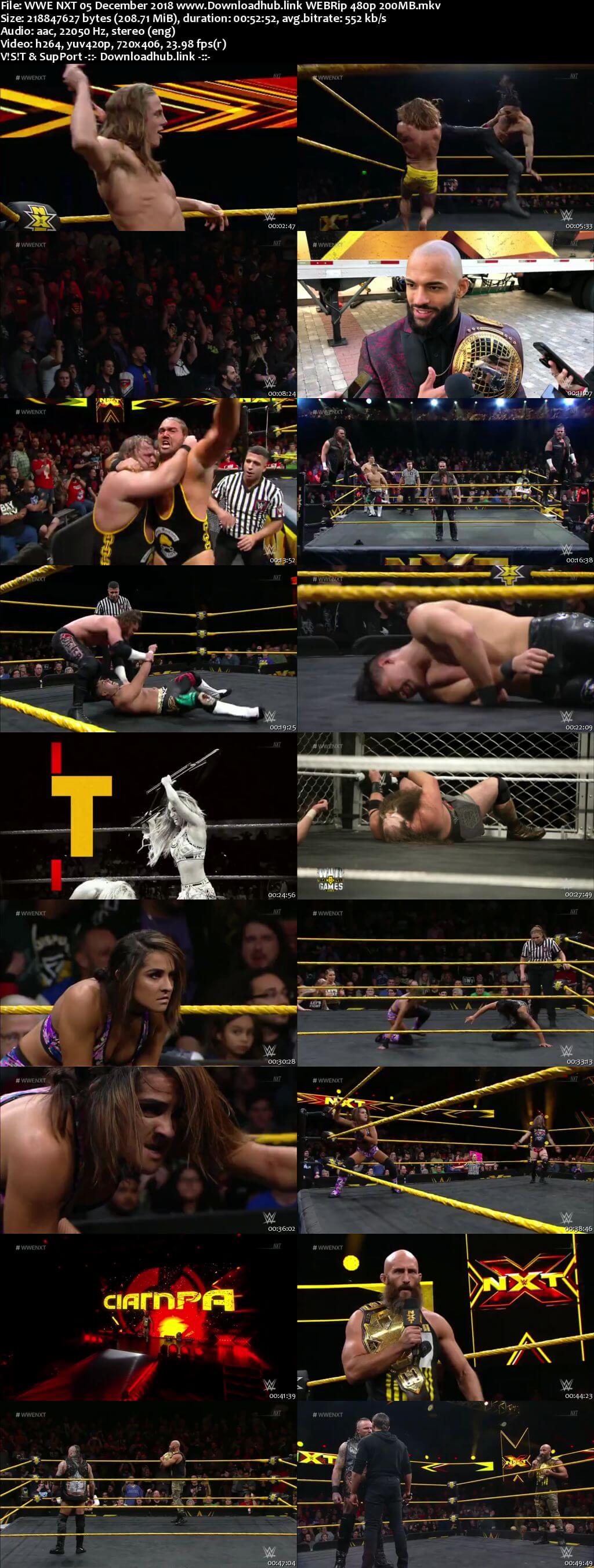 WWE NXT 5th December 2018 200MB HDTV 480p