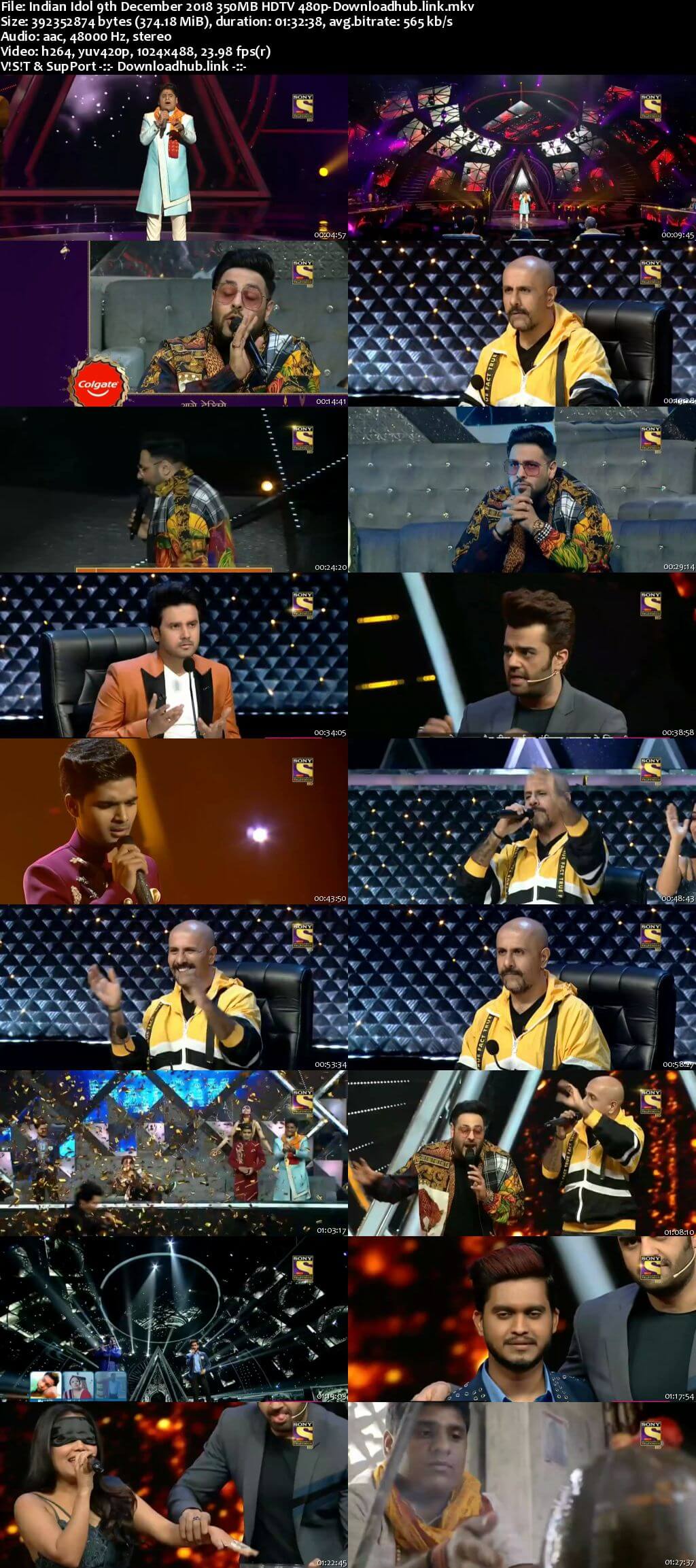 Indian Idol 09 December 2018 Episode 46 HDTV 480p