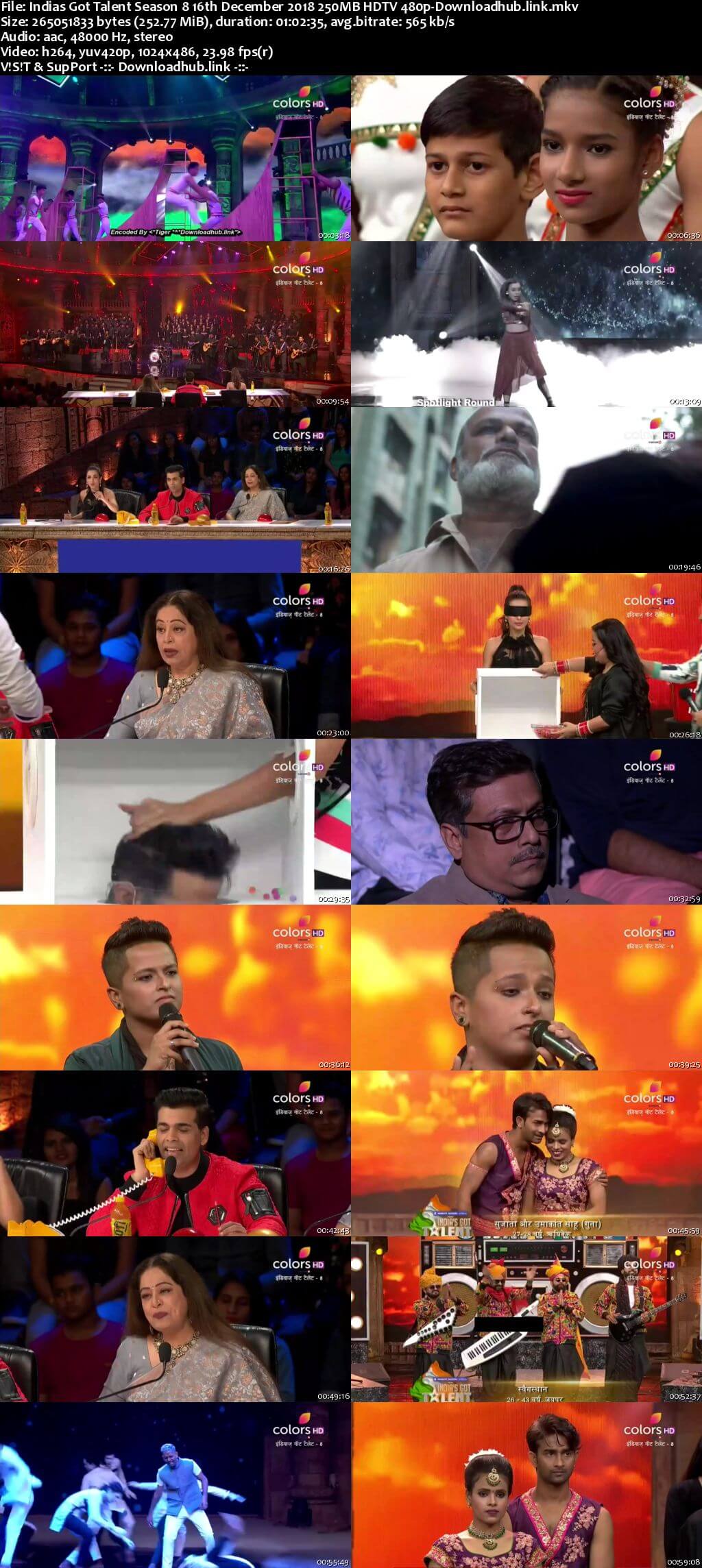 Indias Got Talent Season 8 16 December 2018 Episode 18 HDTV 480p