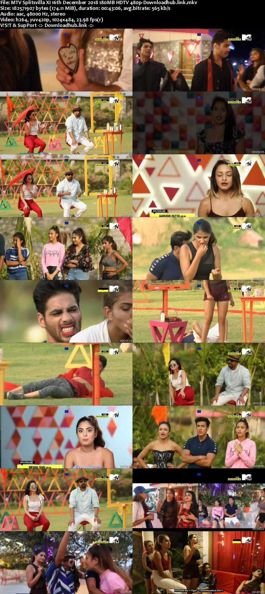 MTV Splitsvilla XI 16th December 2018 180MB HDTV 480p