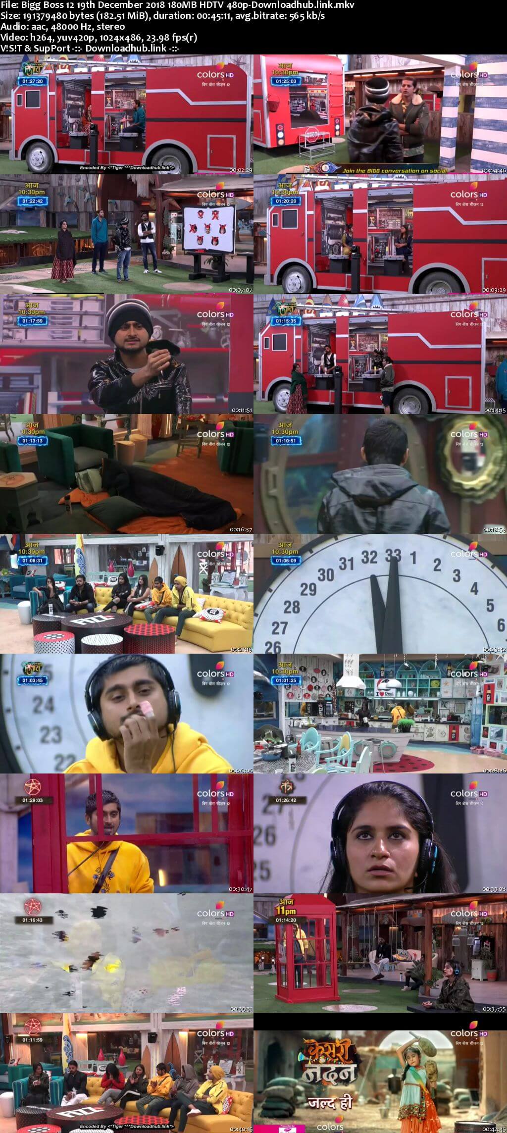 Bigg Boss 12 19 December 2018 Episode 94 HDTV 480p