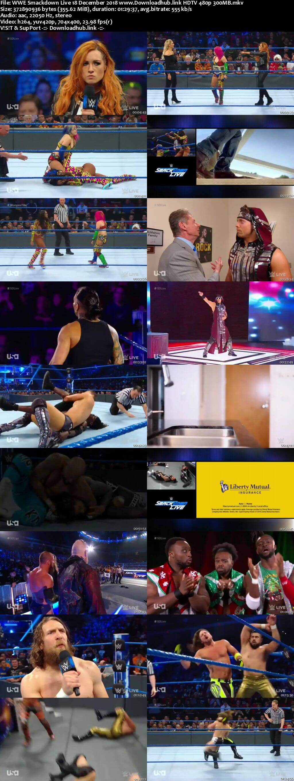 WWE Smackdown Live 18th December 2018 300MB HDTV 480p