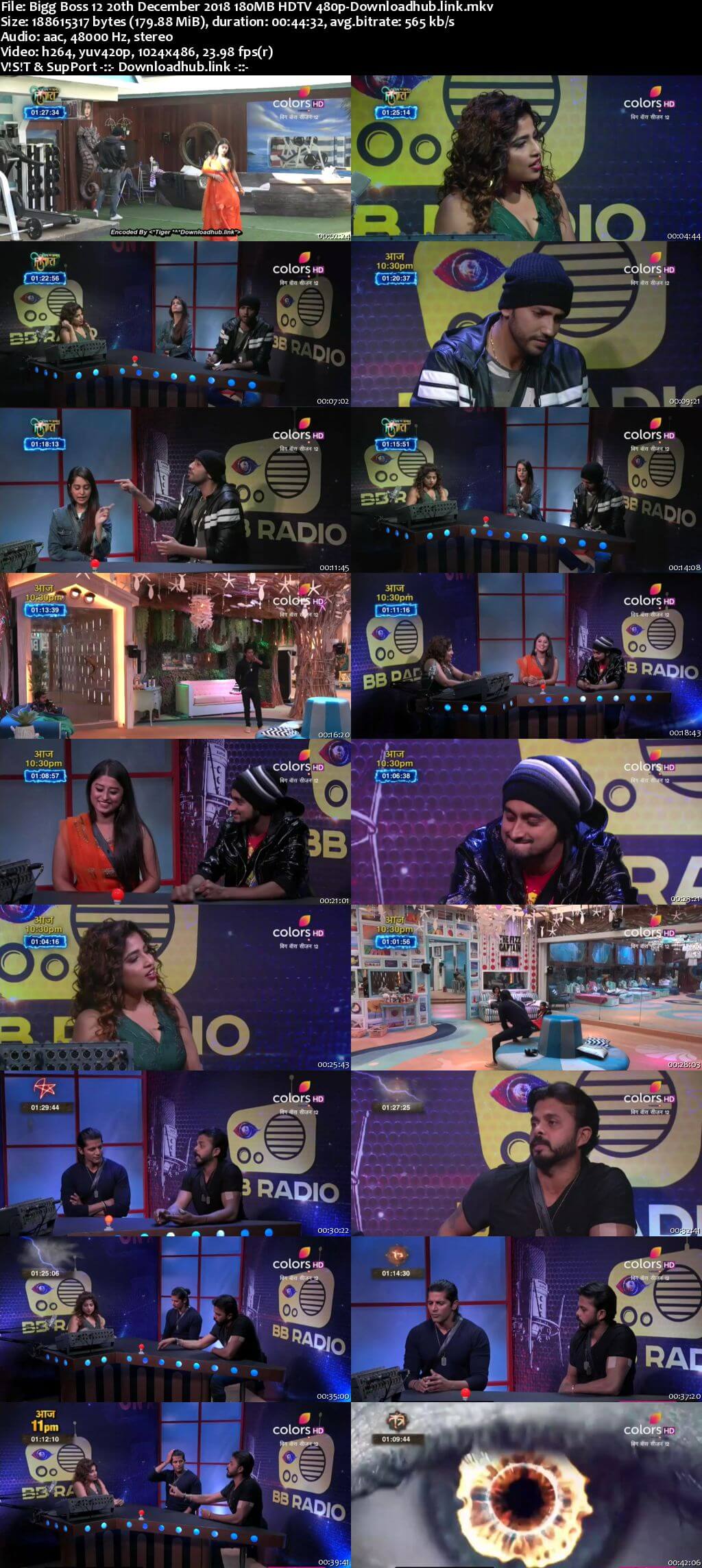 Bigg Boss 12 20 December 2018 Episode 95 HDTV 480p