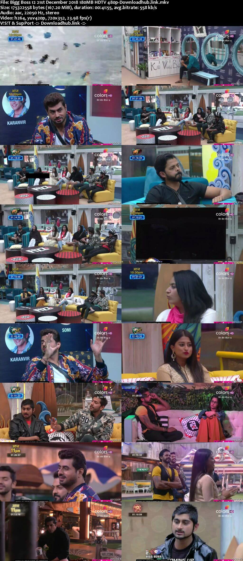 Bigg Boss 12 21 December 2018 Episode 96 HDTV 480p