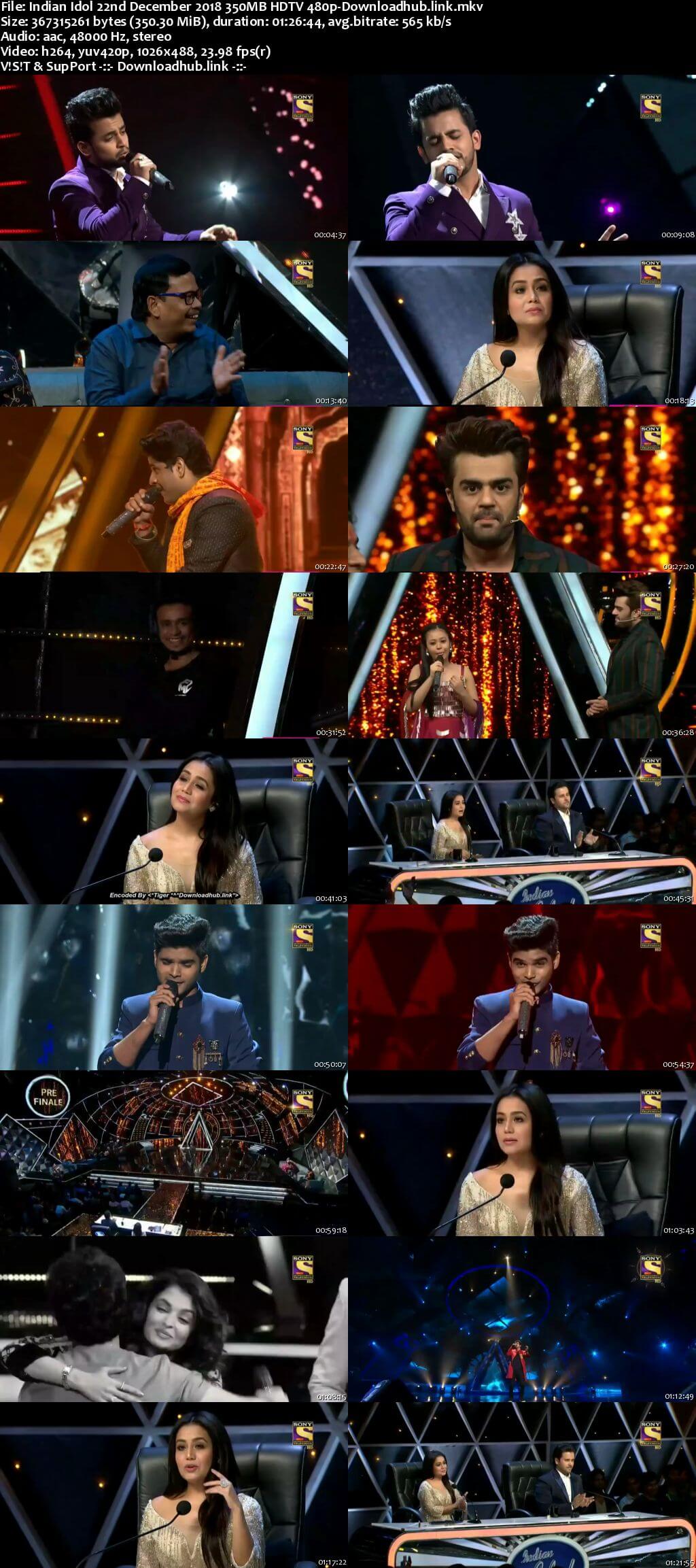 Indian Idol 22 December 2018 Episode 49 HDTV 480p