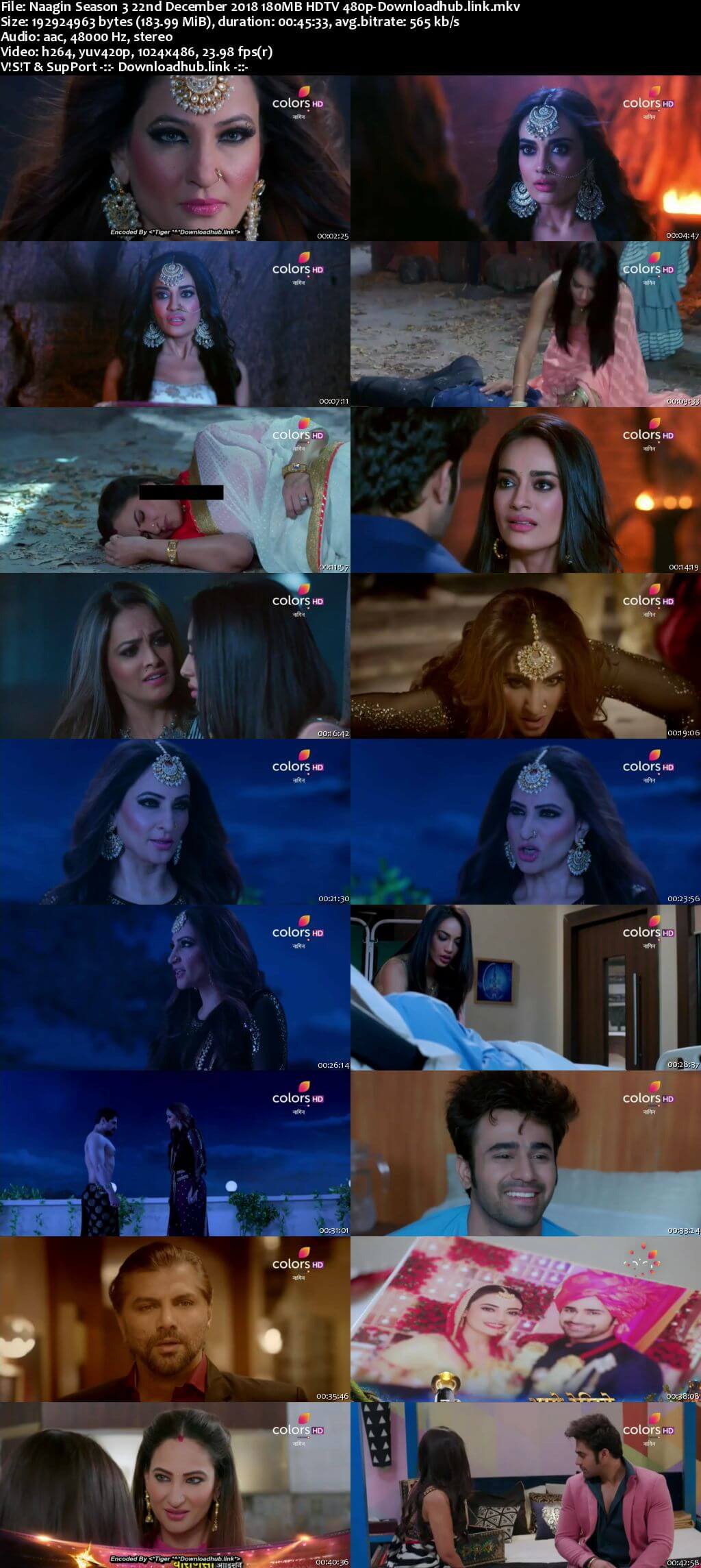 Naagin Season 3 22 December 2018 Episode 57 HDTV 480p