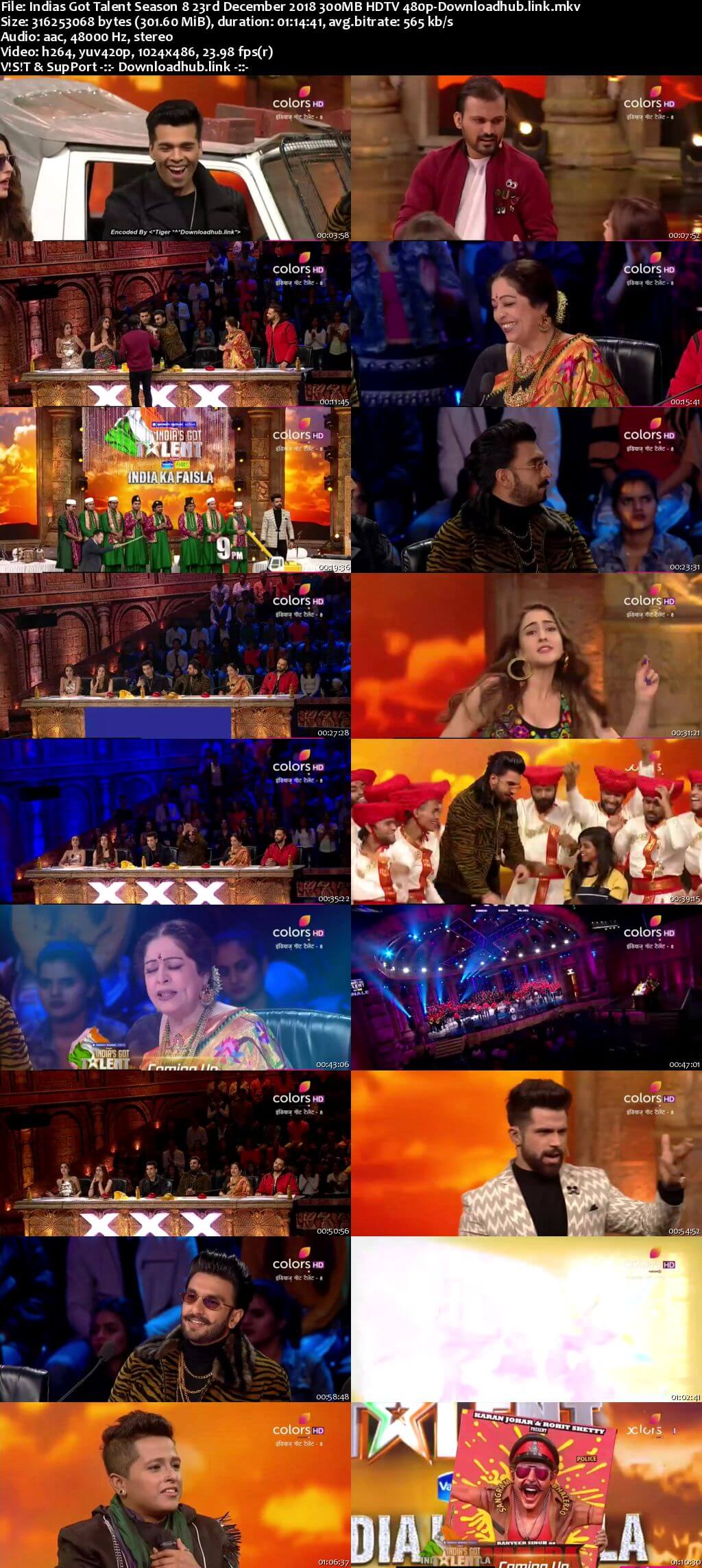 Indias Got Talent Season 8 23 December 2018 Episode 20 HDTV 480p