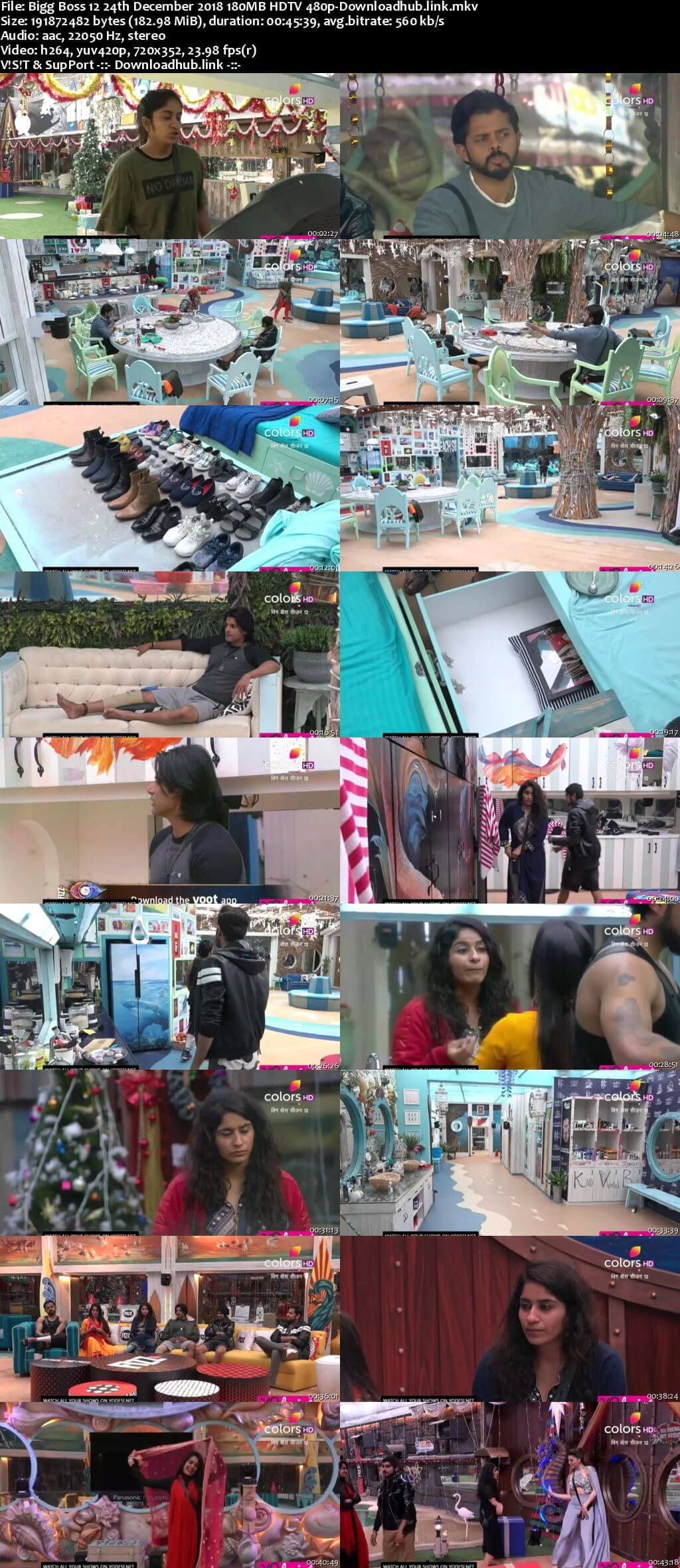 Bigg Boss 12 24 December 2018 Episode 99 HDTV 480p