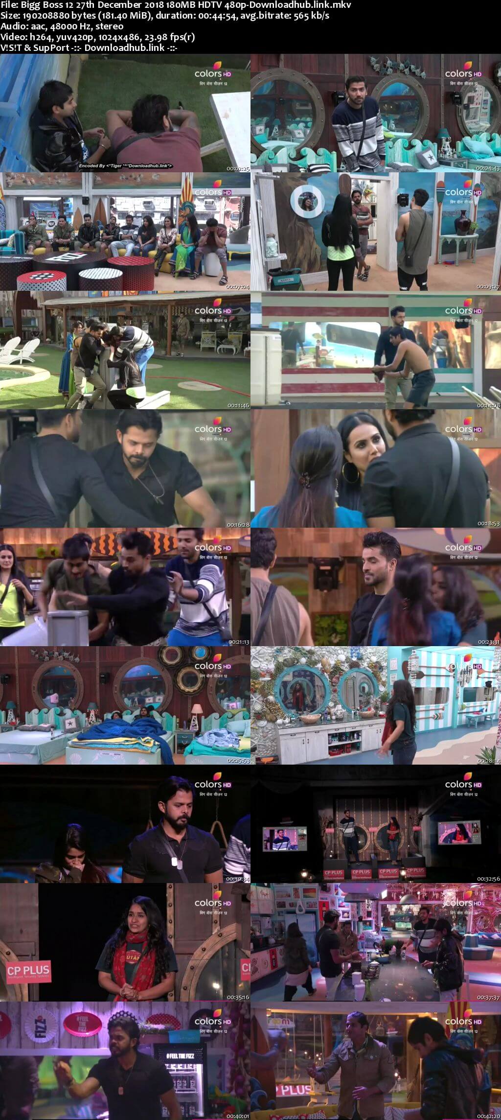 Bigg Boss 12 27 December 2018 Episode 102 HDTV 480p