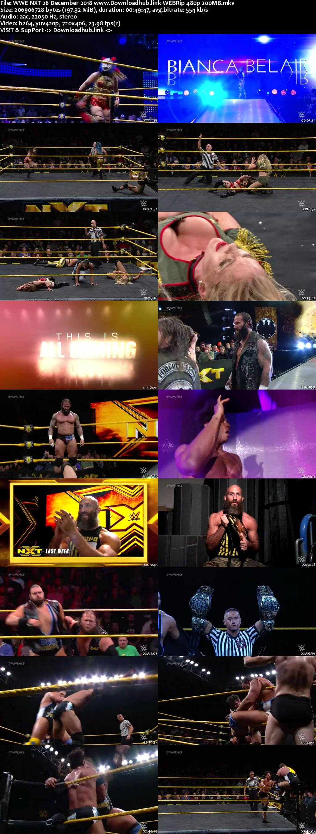 WWE NXT 26th December 2018 200MB HDTV 480p