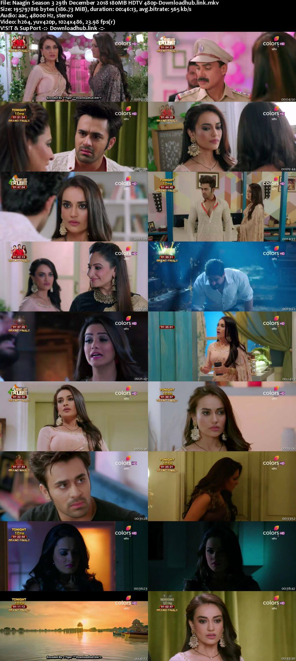 Naagin Season 3 29 December 2018 Episode 59 HDTV 480p