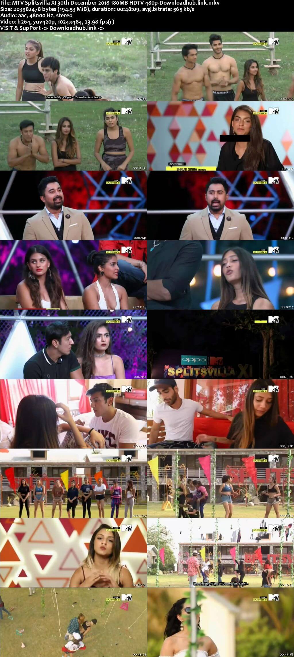 MTV Splitsvilla XI 30th December 2018 180MB HDTV 480p