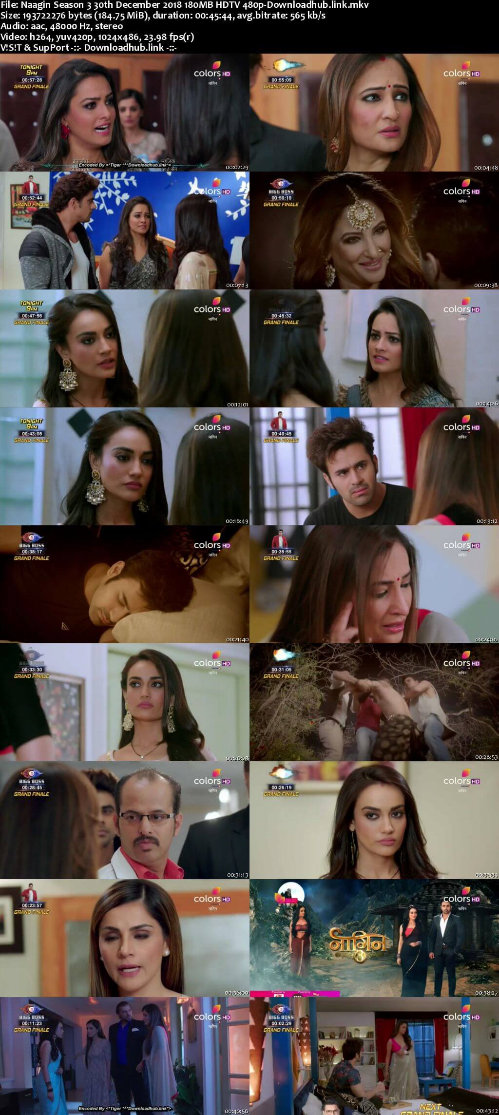 Naagin Season 3 30 December 2018 Episode 60 HDTV 480p