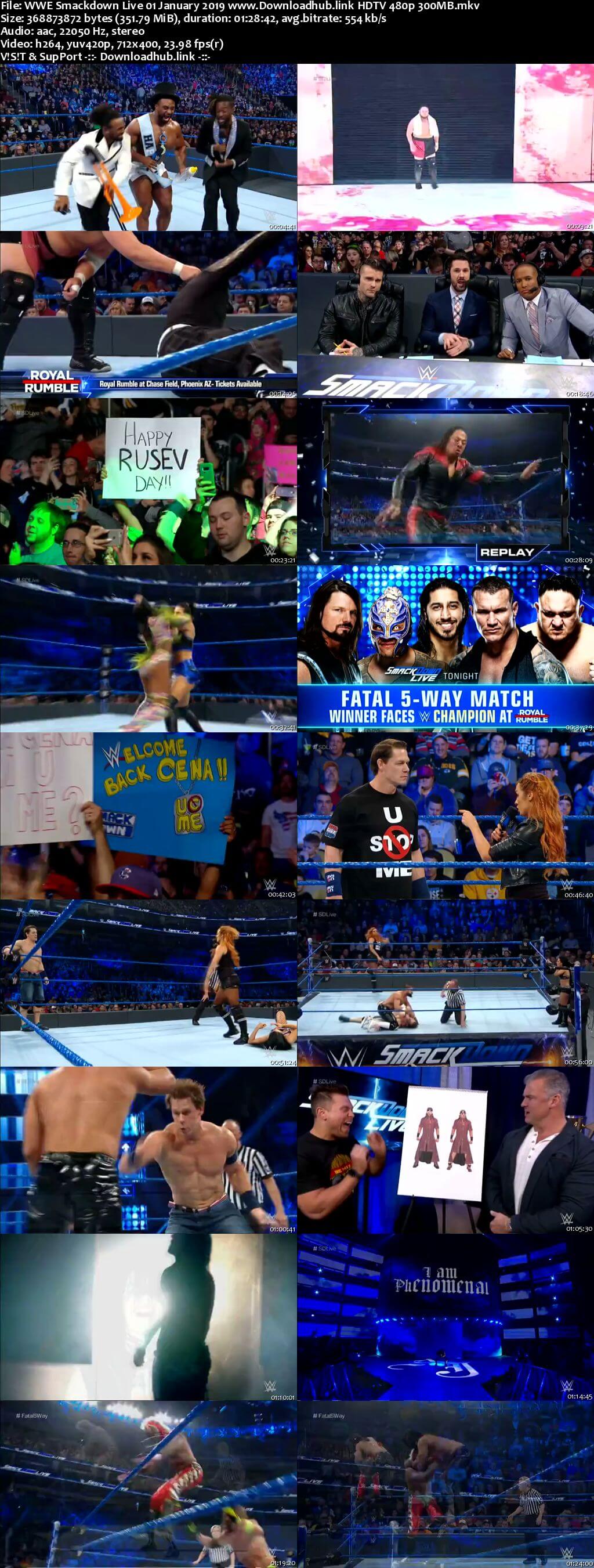 WWE Smackdown Live 1st January 2019 300MB HDTV 480p