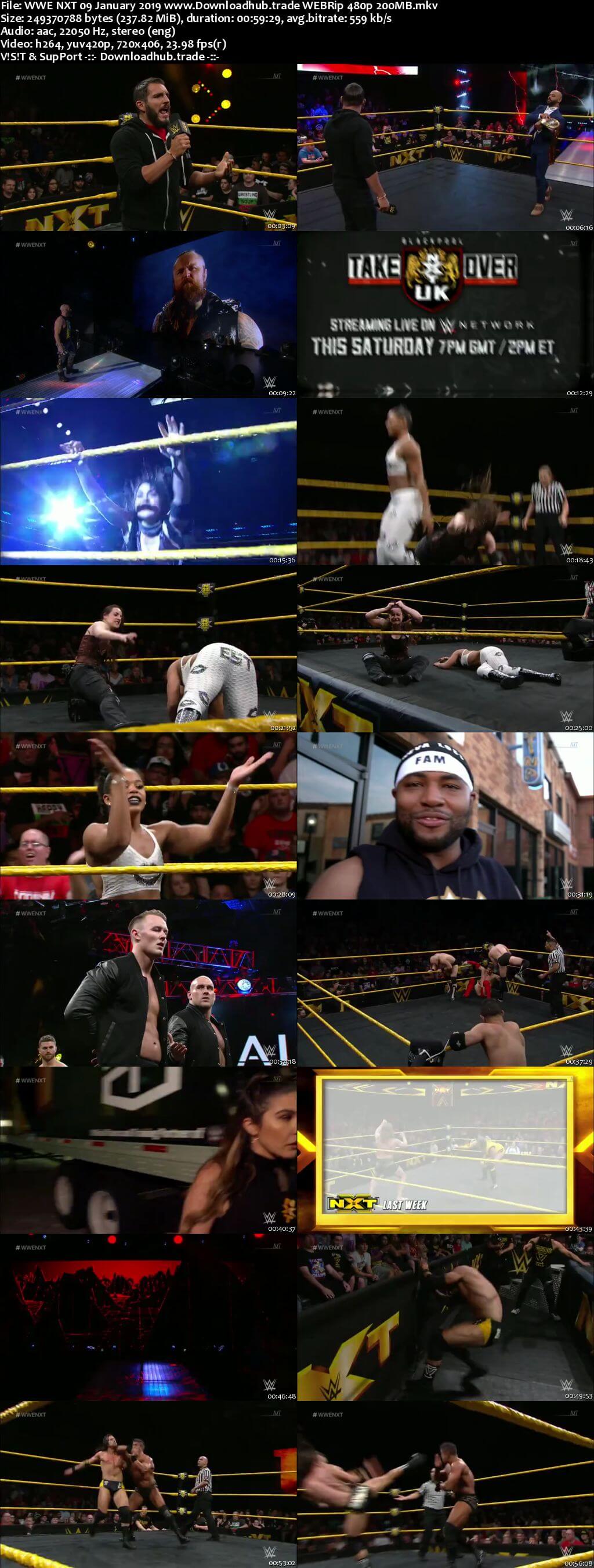 WWE NXT 9th January 2019 200MB HDTV 480p