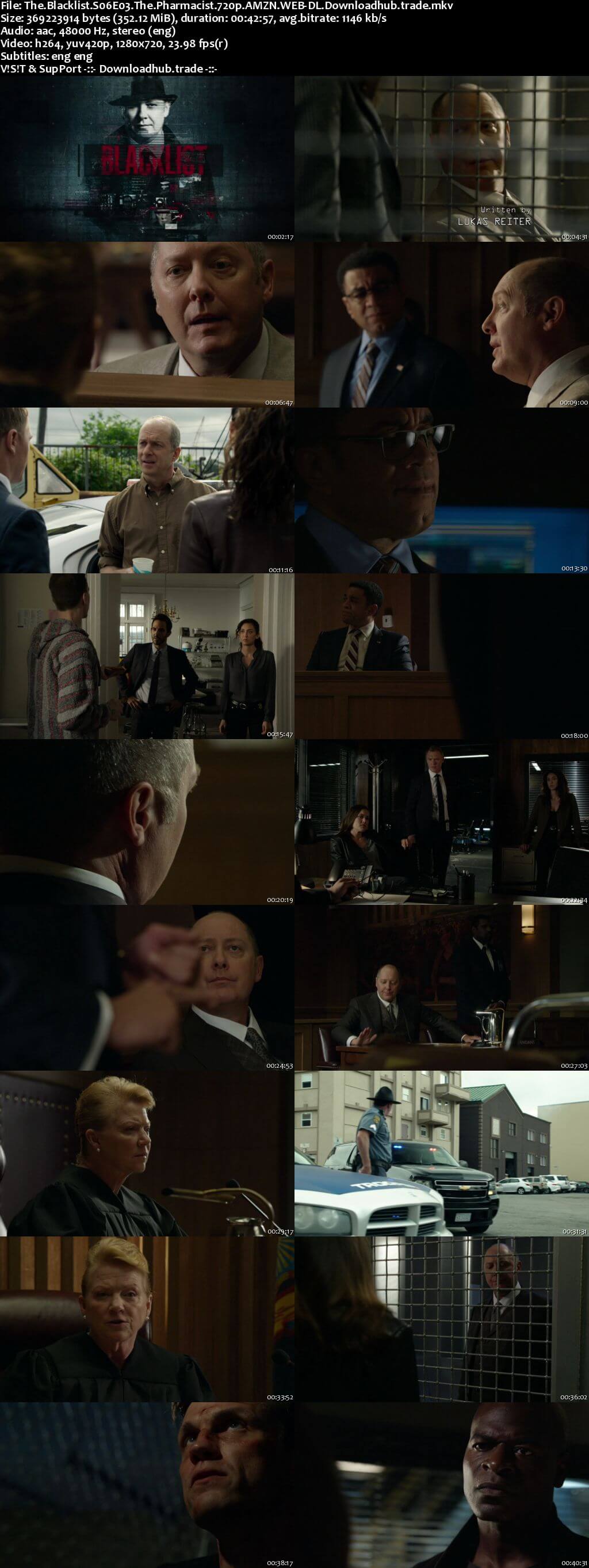 The Blacklist S06E03 350MB AMZN WEB-DL 720p ESubs