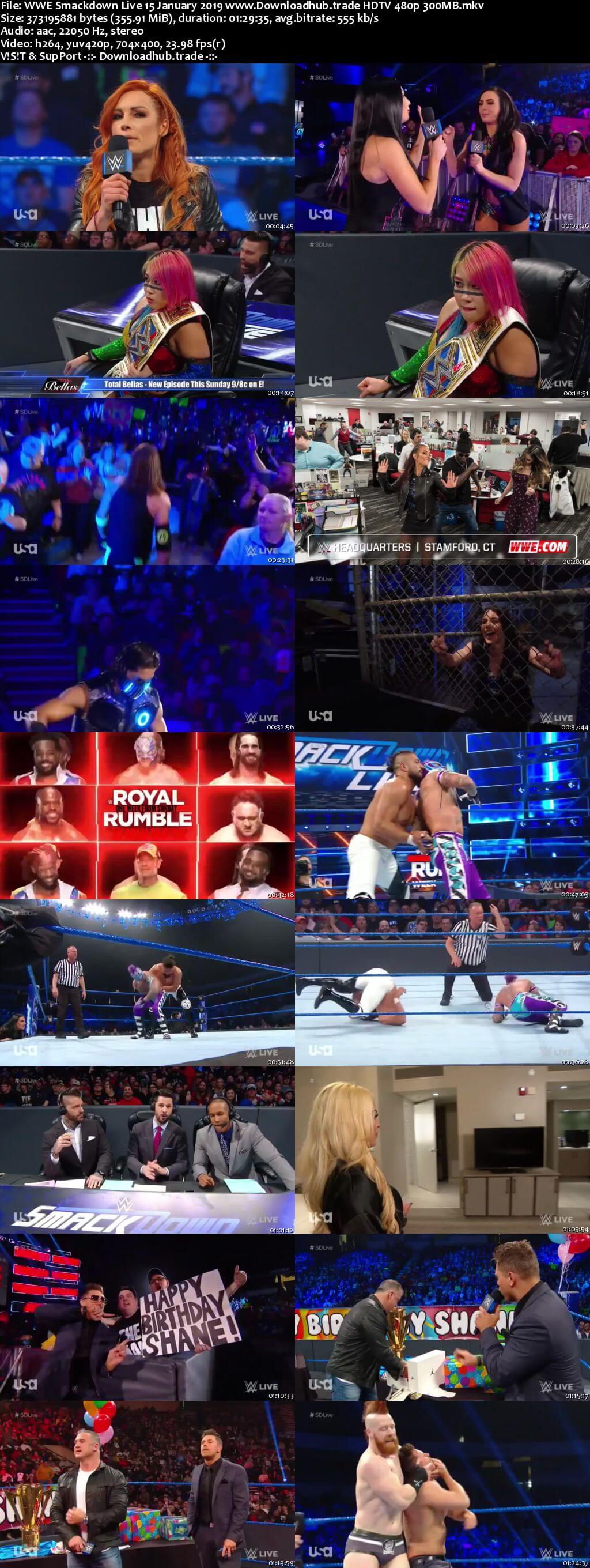 WWE Smackdown Live 15th January 2019 300MB HDTV 480p