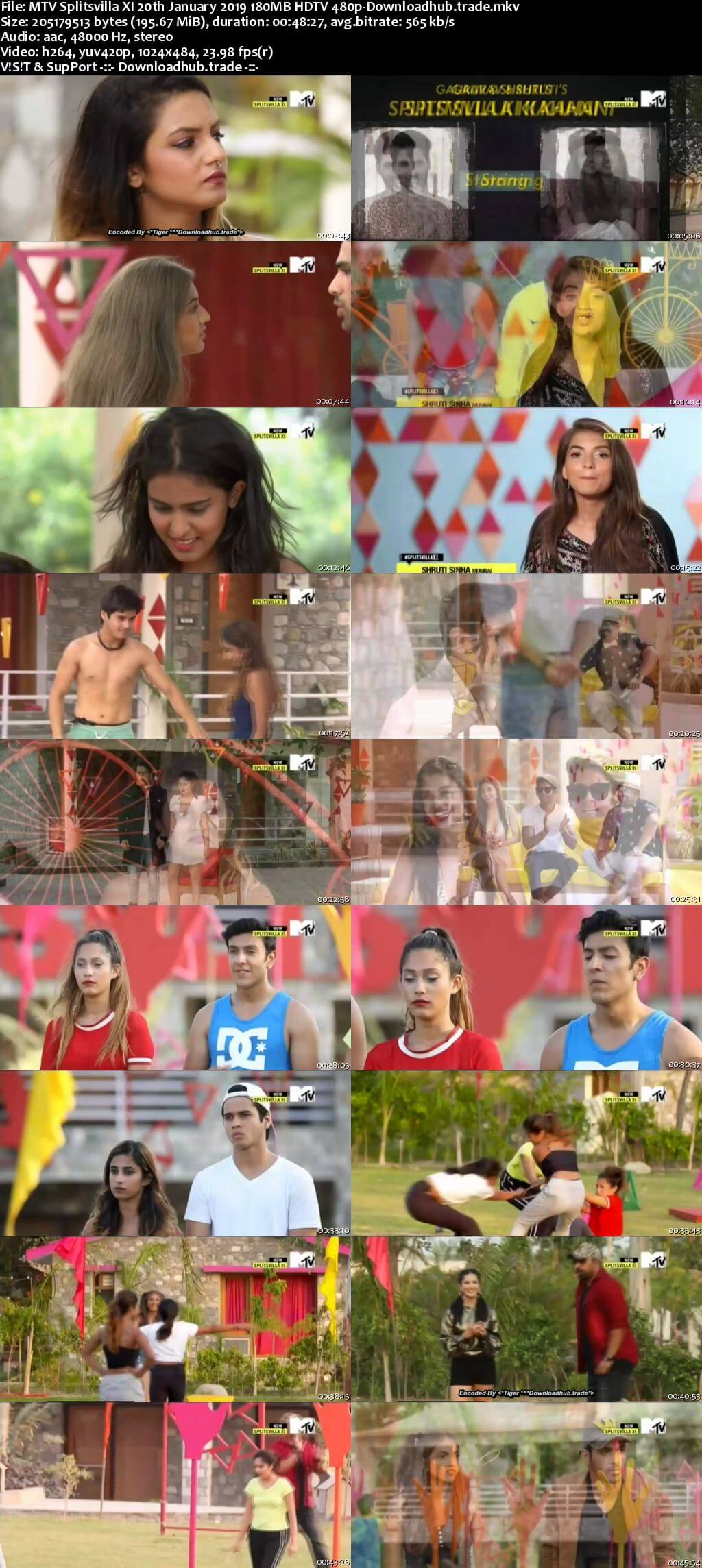 MTV Splitsvilla XI 20th January 2019 180MB HDTV 480p