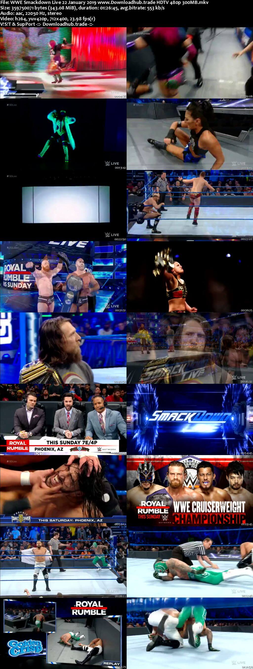 WWE Smackdown Live 22nd January 2019 300MB HDTV 480p