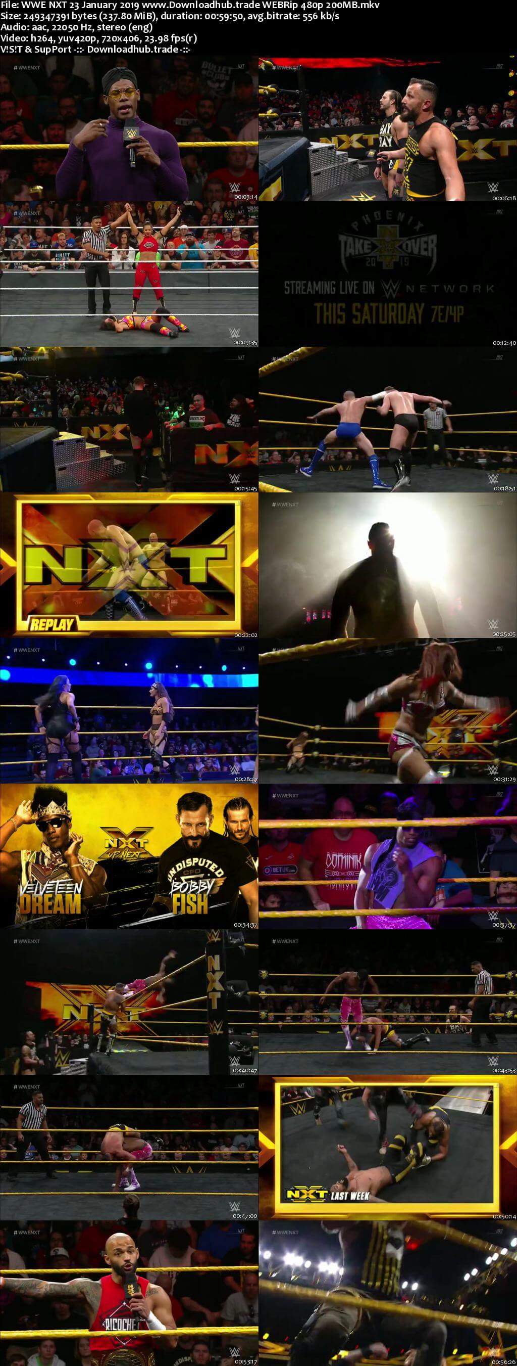 WWE NXT 23rd January 2019 200MB HDTV 480p