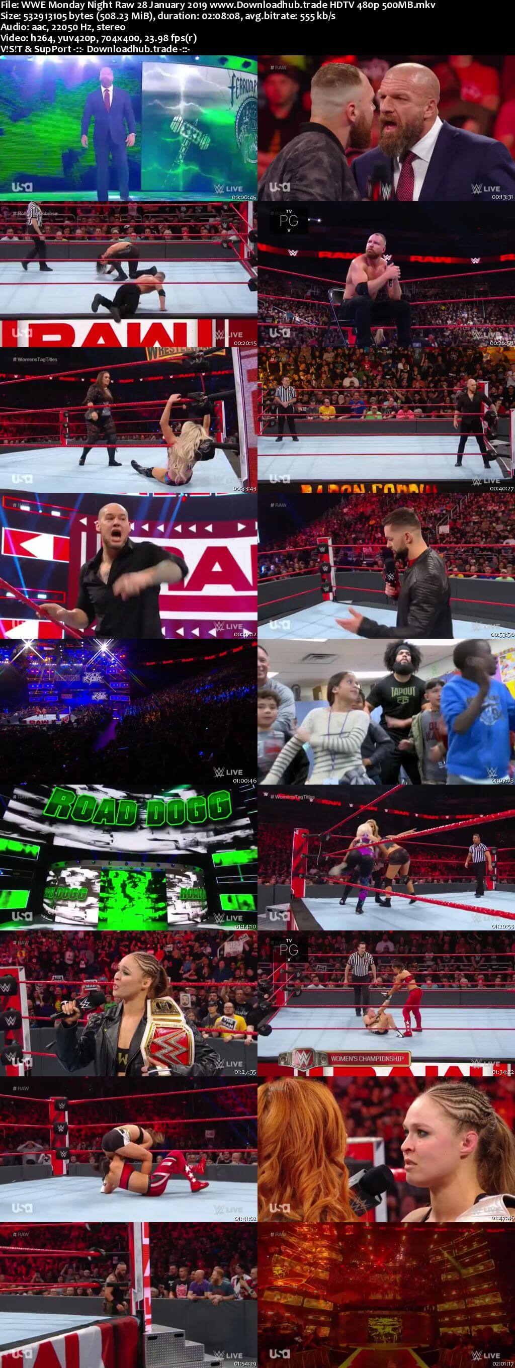 WWE Monday Night Raw 28th January 2019 500MB HDTVRip 480p