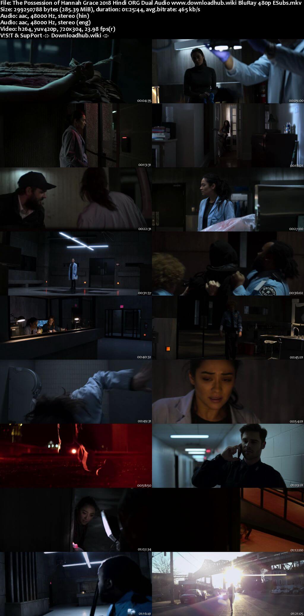 The Possession of Hannah Grace 2018 Hindi ORG Dual Audio 280MB BluRay 480p ESubs