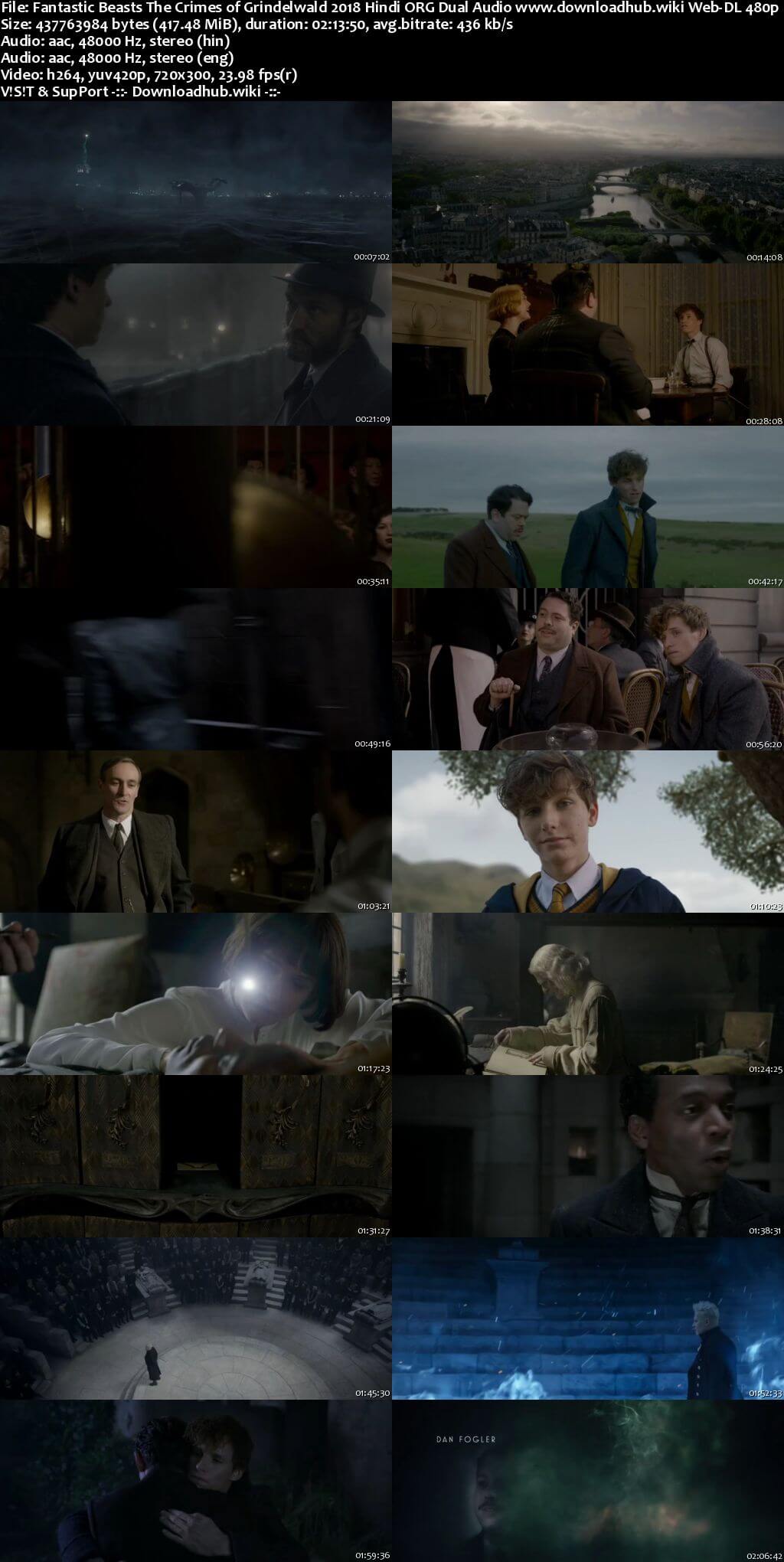 Fantastic Beasts The Crimes of Grindelwald 2018 Hindi ORG Dual Audio 400MB Web-DL 480p ESubs