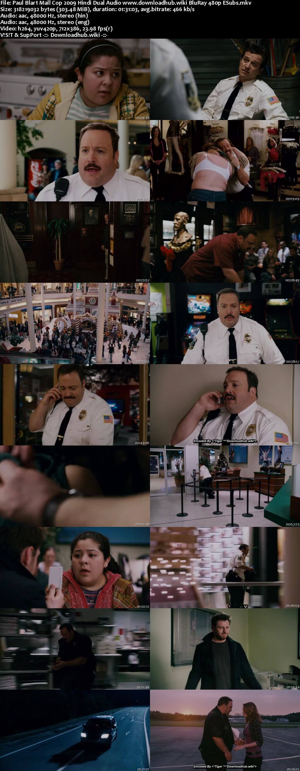 Paul Blart Mall Cop 2009 Hindi Dual Audio 300MB BluRay 480p ESubs