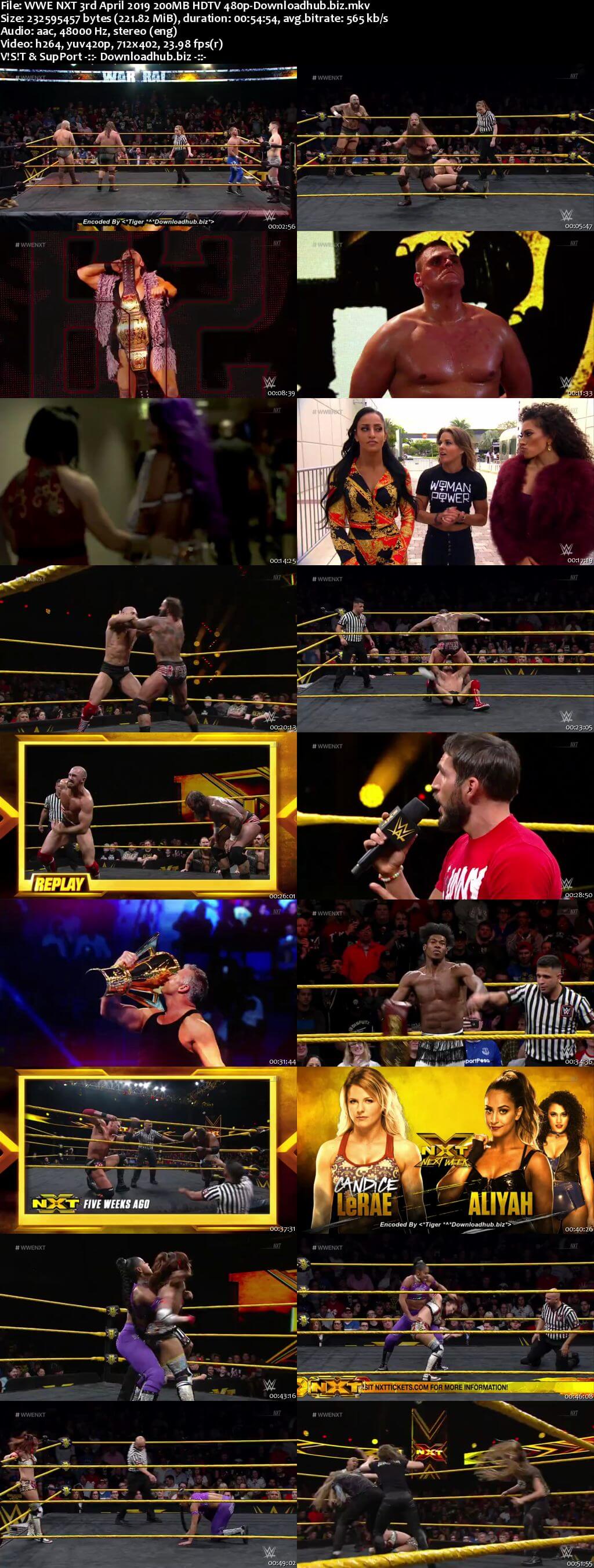 WWE NXT 3rd April 2019 200MB HDTV 480p