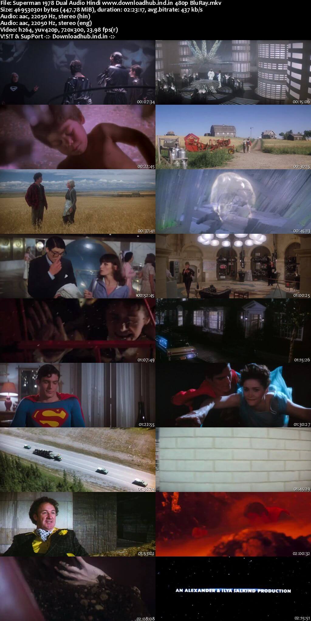 Superman 1978 Hindi Dual Audio 450MB BluRay 480p ESubs