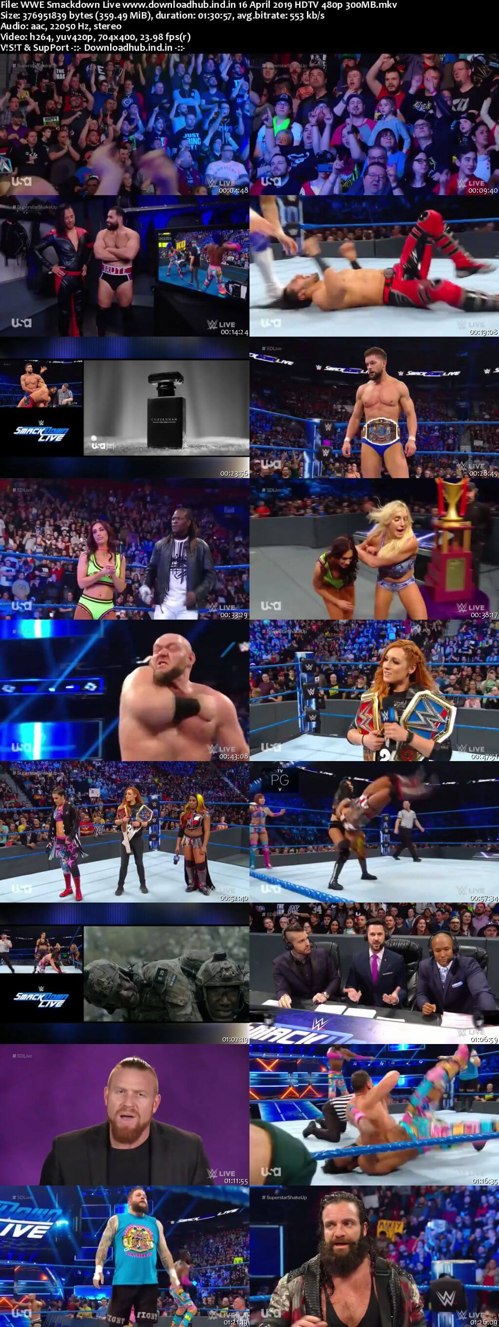 WWE Smackdown Live 16th April 2019 300MB HDTV 480p