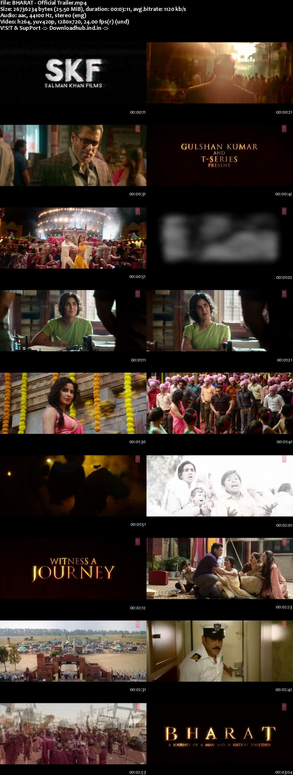 Bharat 2019 Hindi HD Official Trailer 720p