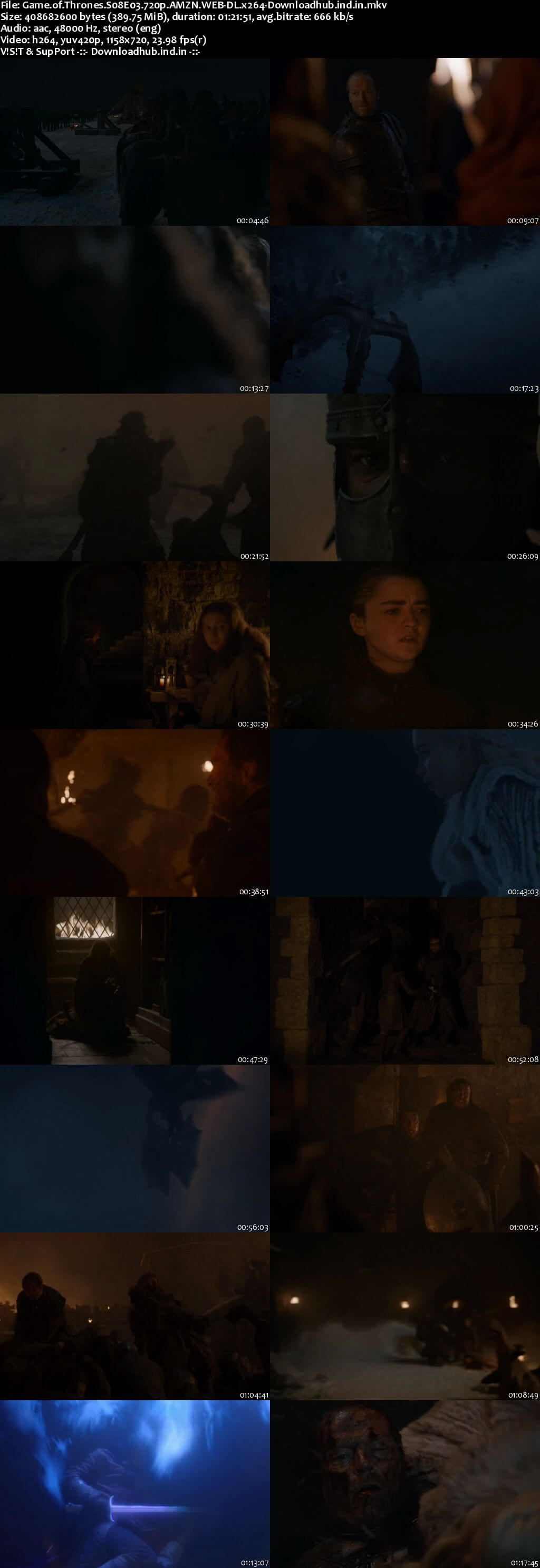 Game of Thrones S08E03 400MB AMZN WEB-DL 720p ESubs