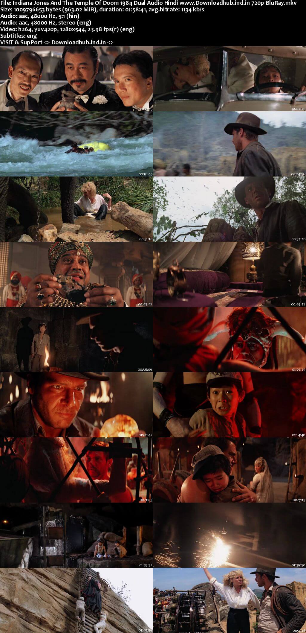 Indiana Jones and the Temple of Doom 1984 Hindi Dual Audio 720p BluRay ESubs