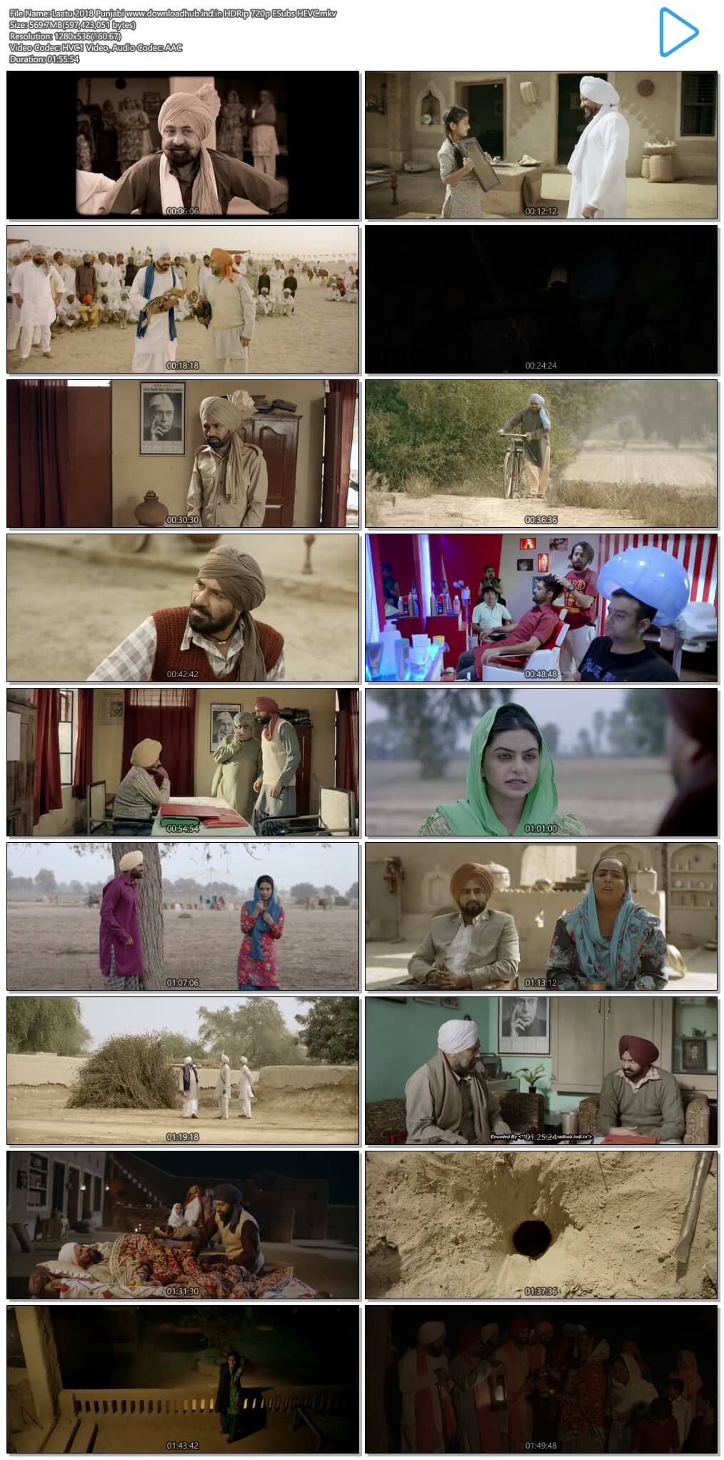Laatu 2018 Punjabi 550MB HDRip 720p ESubs HEVC