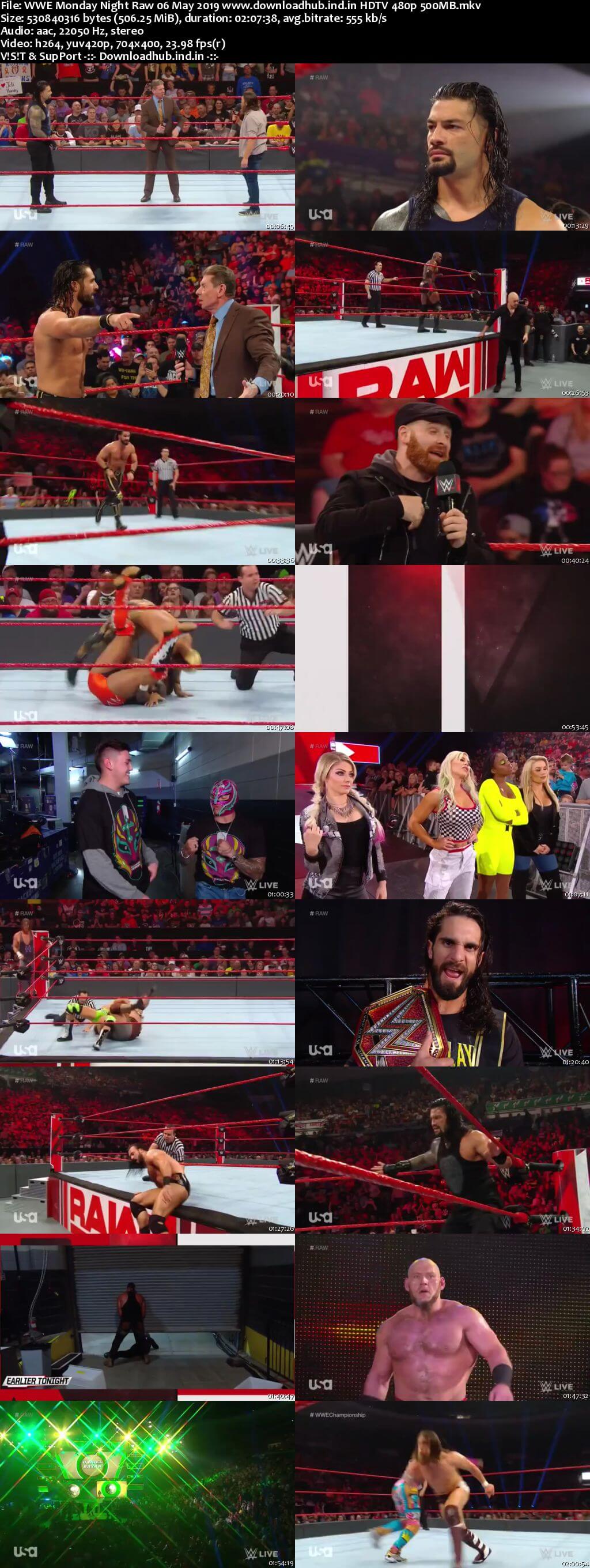 WWE Monday Night Raw 6th May 2019 500MB HDTVRip 480p