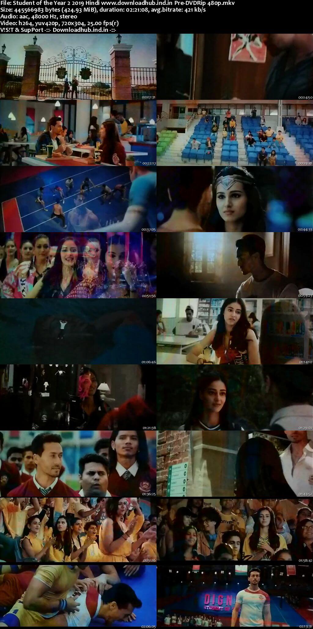 Student of the Year 2 2019 Hindi 400MB Pre-DVDRip 480p