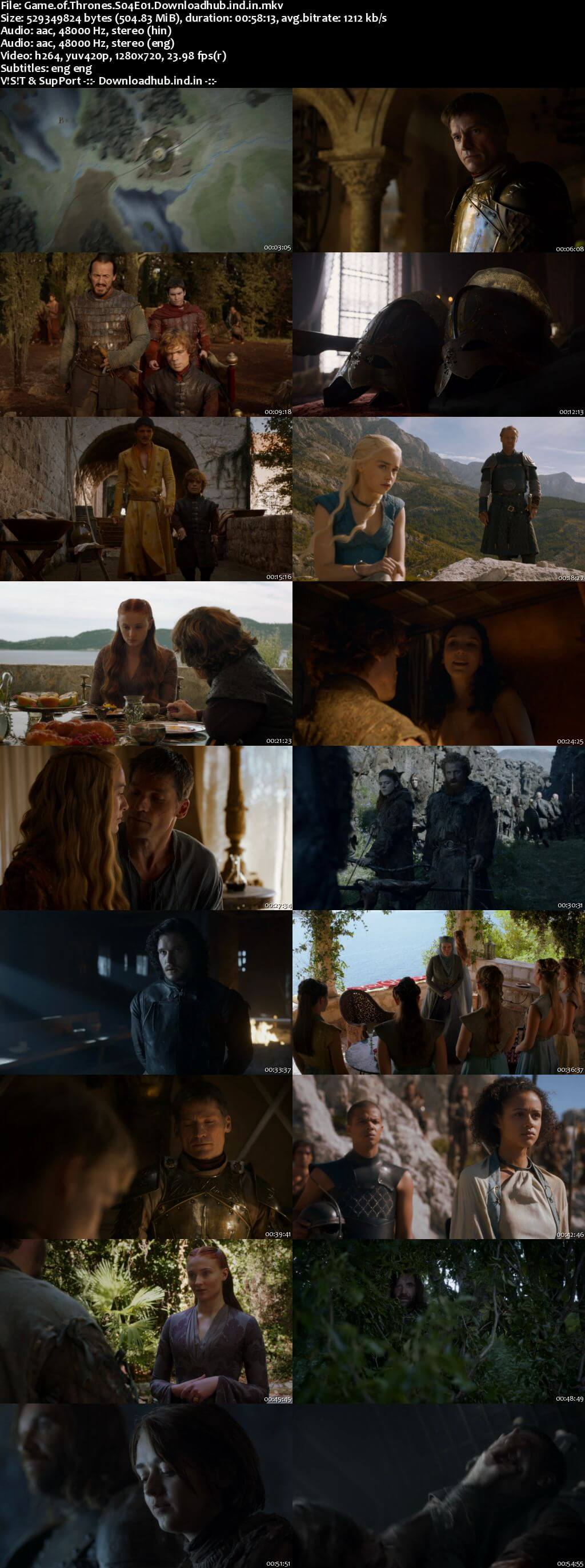 Game of Thrones S04 Complete Hindi Dual Audio 720p BRRip ESubs