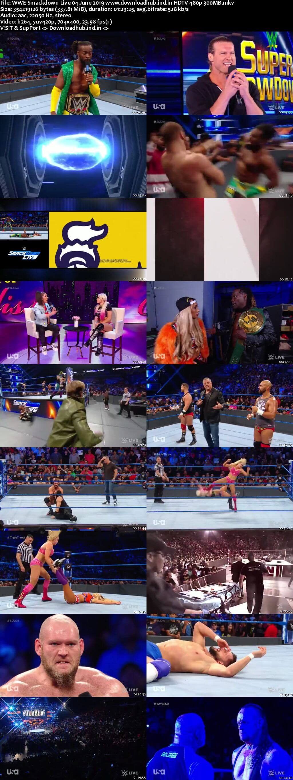 WWE Smackdown Live 4th June 2019 300MB HDTV 480p