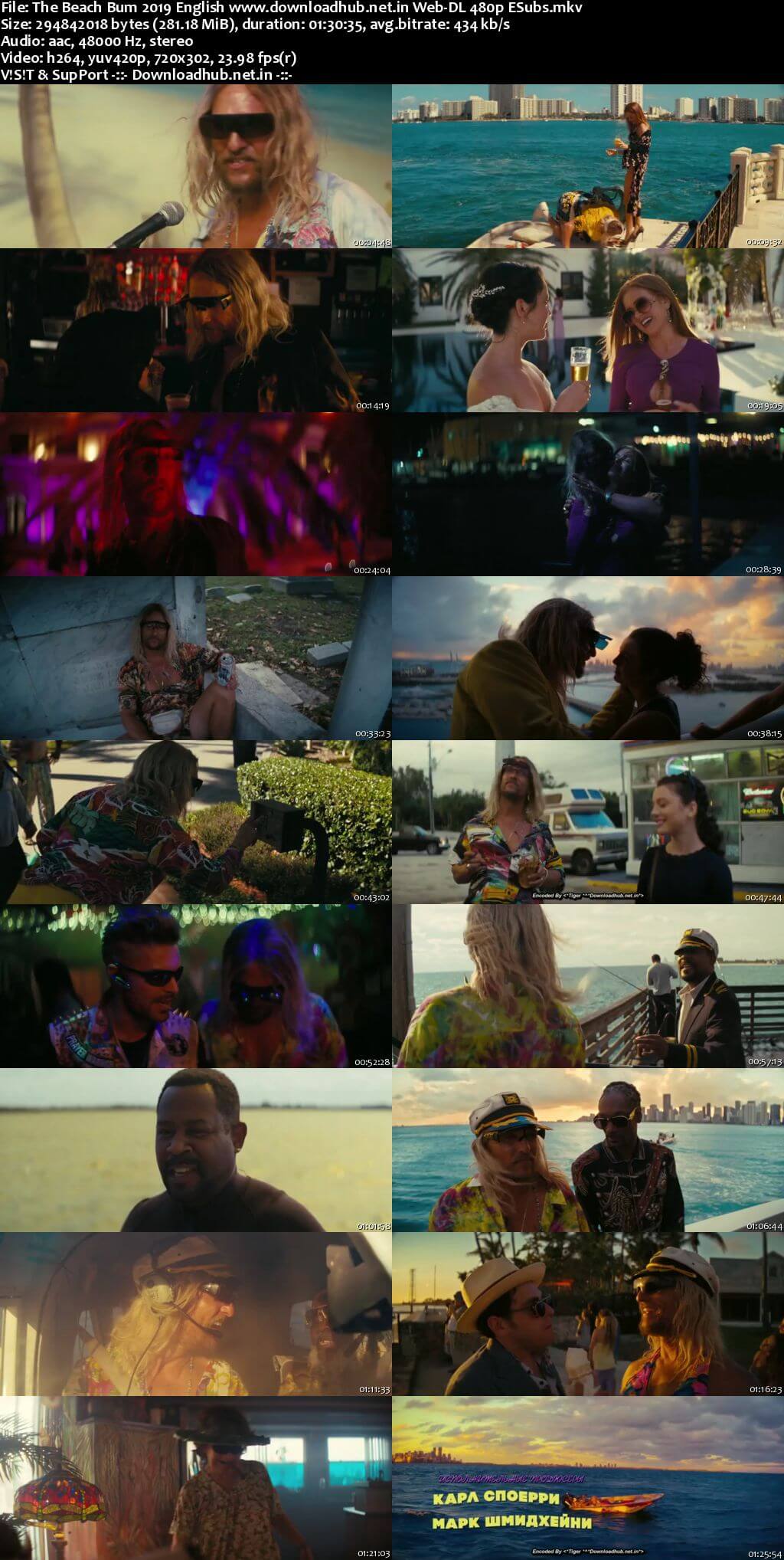 The Beach Bum 2019 English 280MB Web-DL 480p ESubs