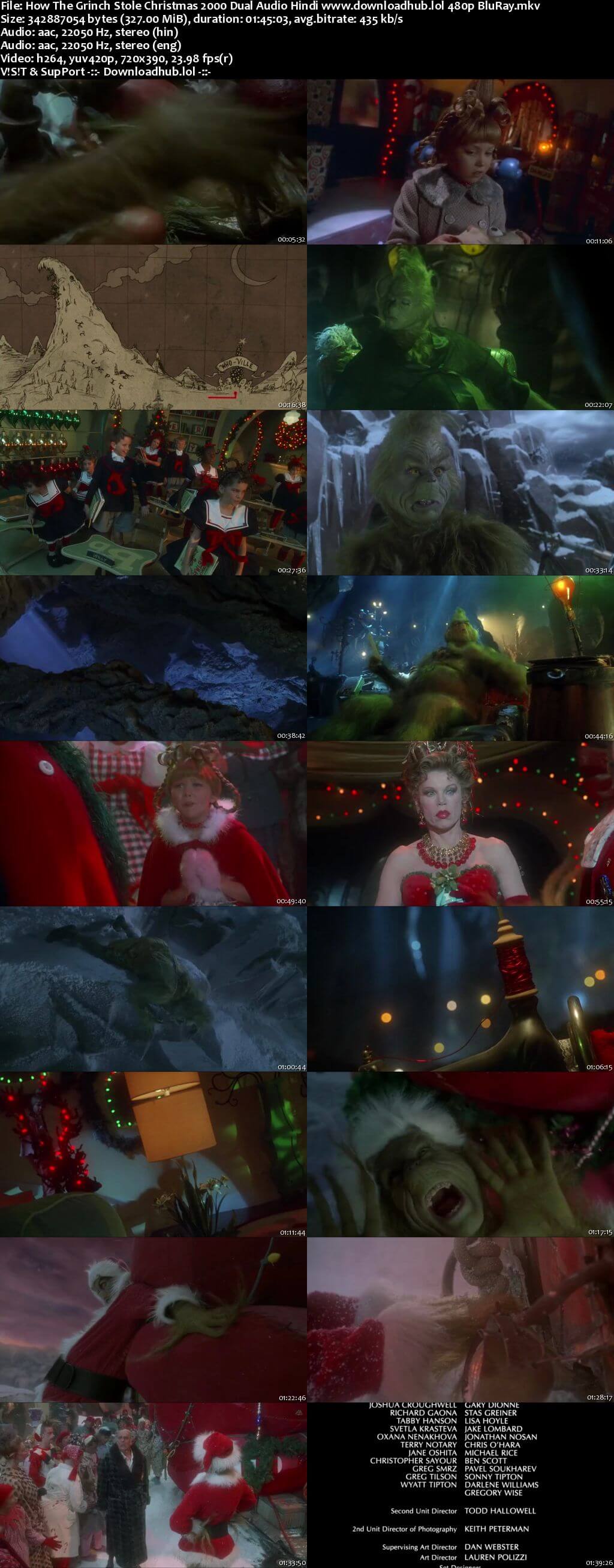 How the Grinch Stole Christmas 2000 Hindi Dual Audio 300MB BluRay 480p ESubs