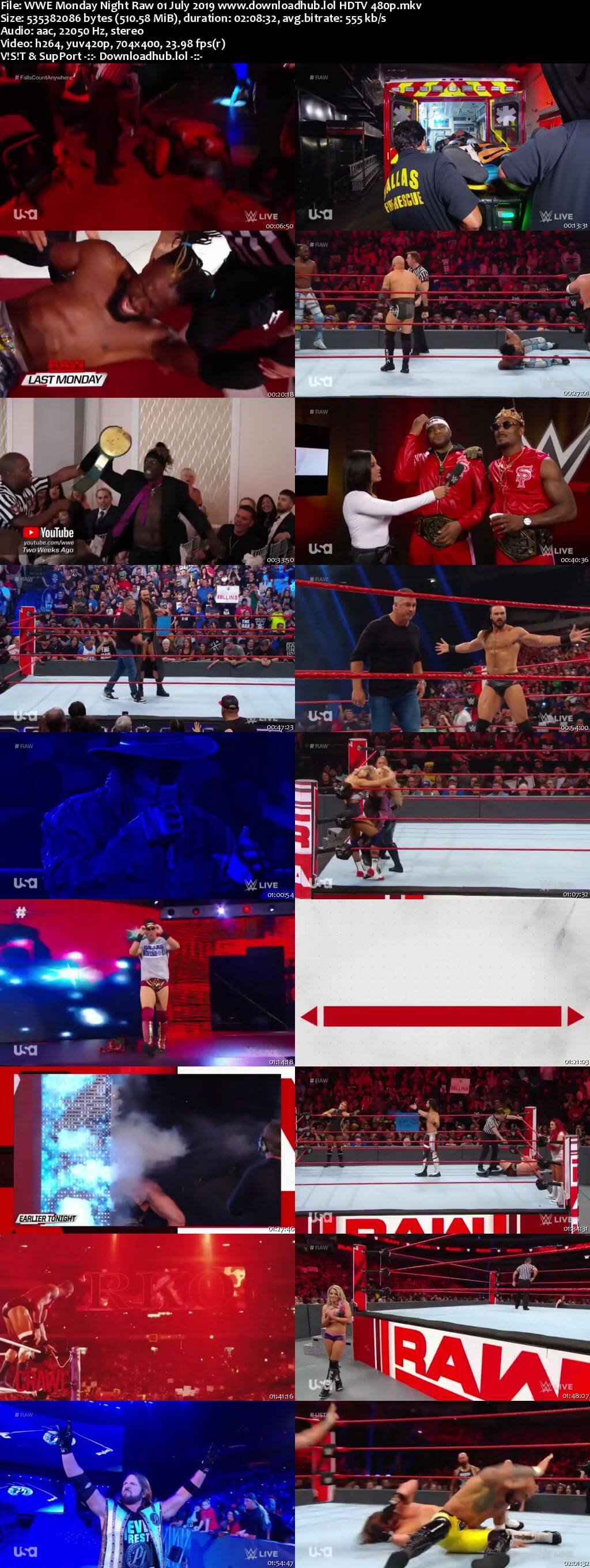 WWE Monday Night Raw 1st July 2019 500MB HDTVRip 480p