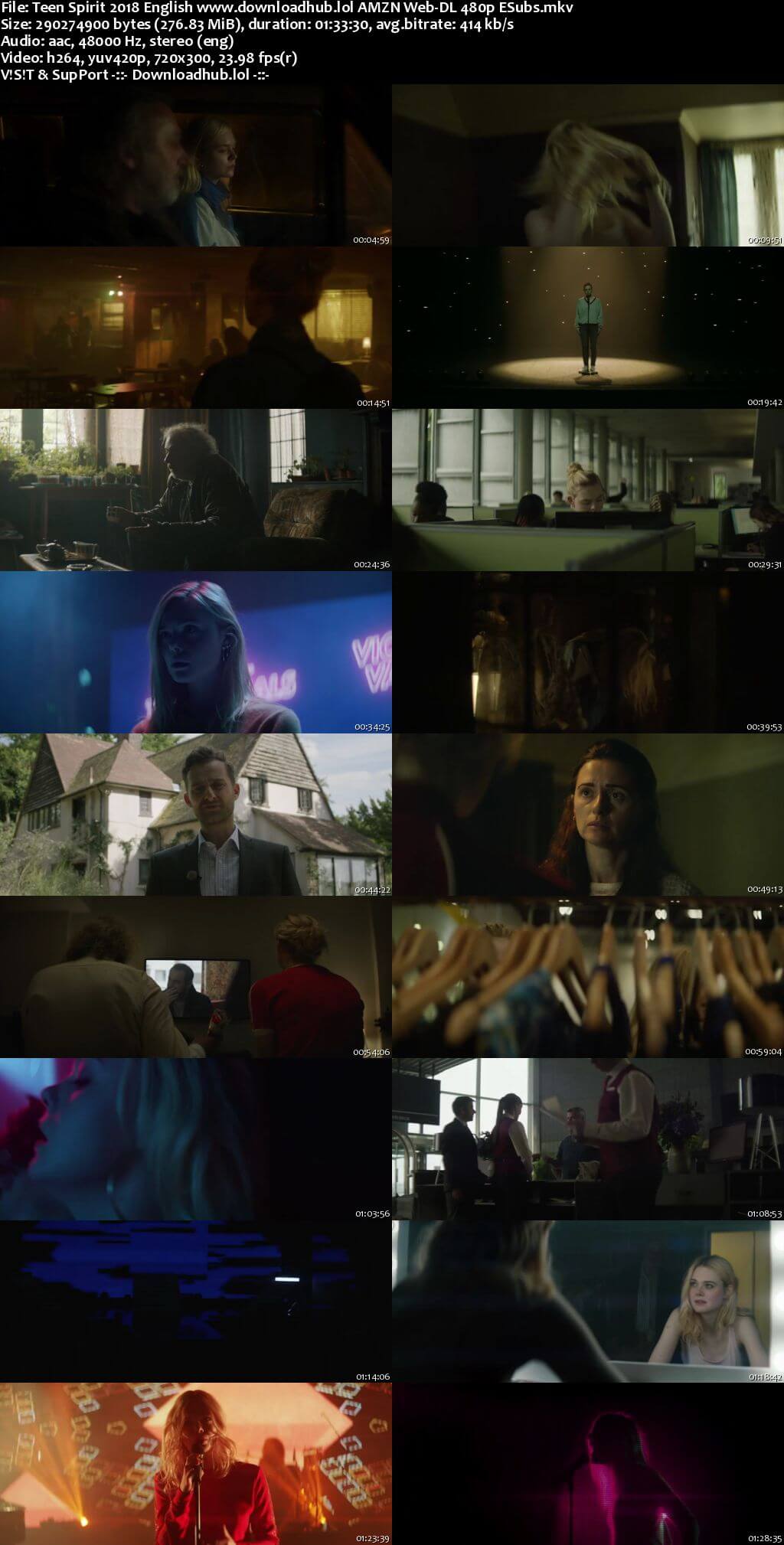 Teen Spirit 2018 English 280MB AMZN Web-DL 480p ESubs