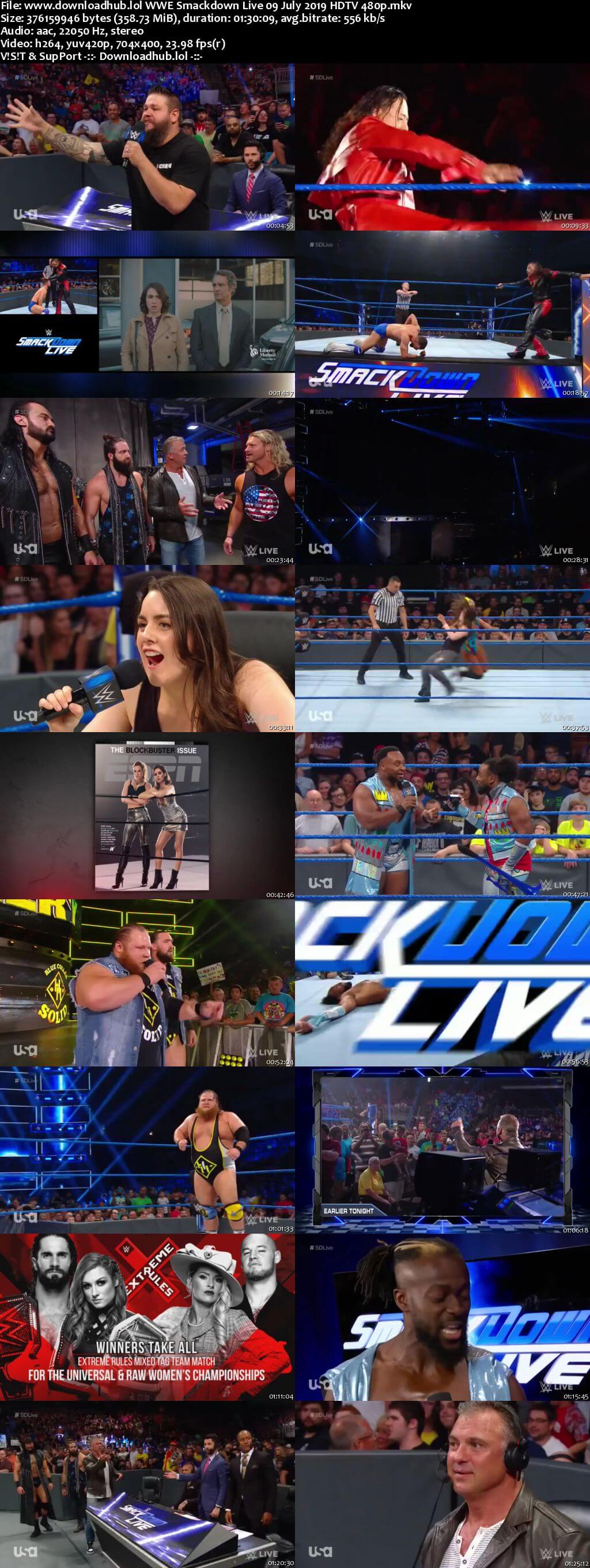 WWE Smackdown Live 9th July 2019 300MB HDTV 480p